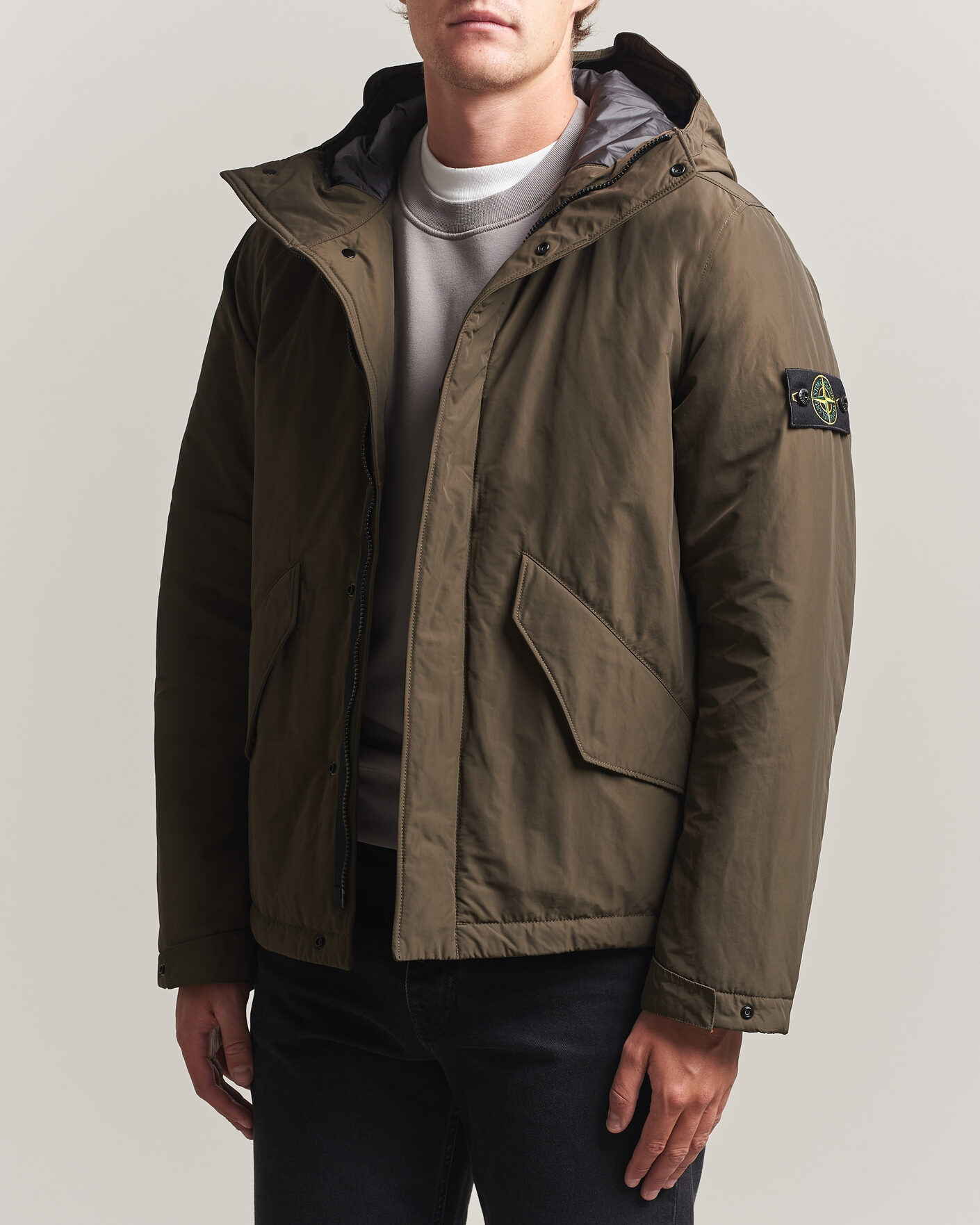 Herr | Jackor | Stone Island | Micro Twill Hood Jacket Coal Grey
