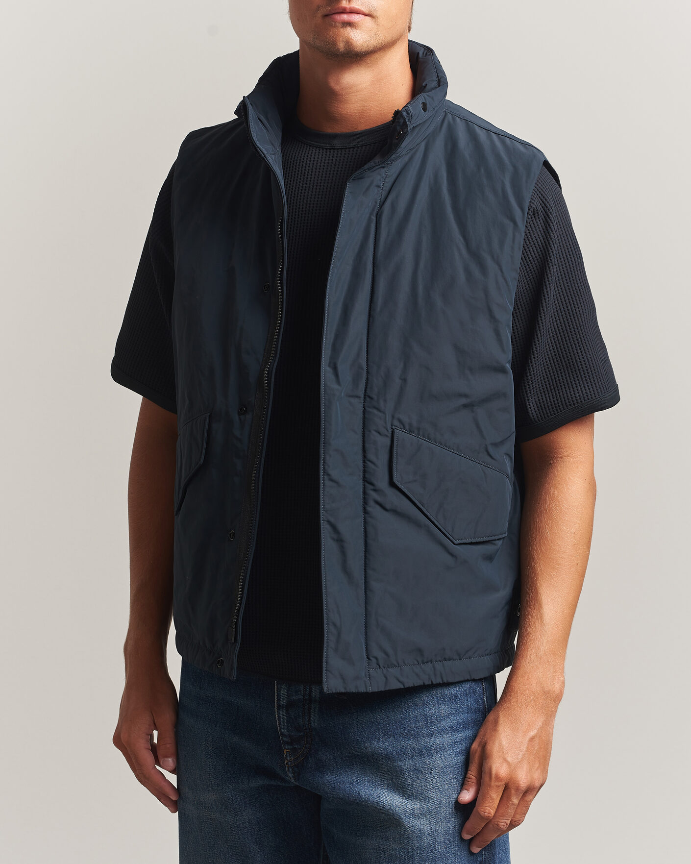 Herr | Västar | Stone Island | Micro Twill Padded Vest Navy Blue