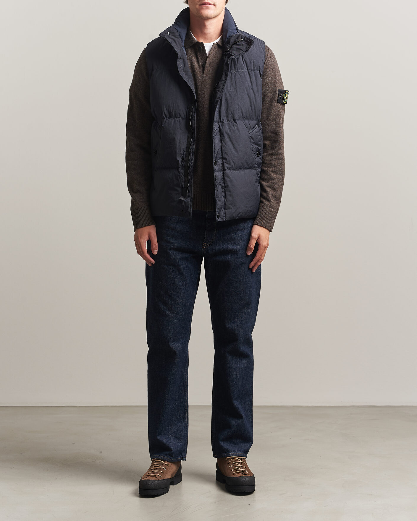 Herr | Västar | Stone Island | Crinkle Reps Down Vest Navy Blue