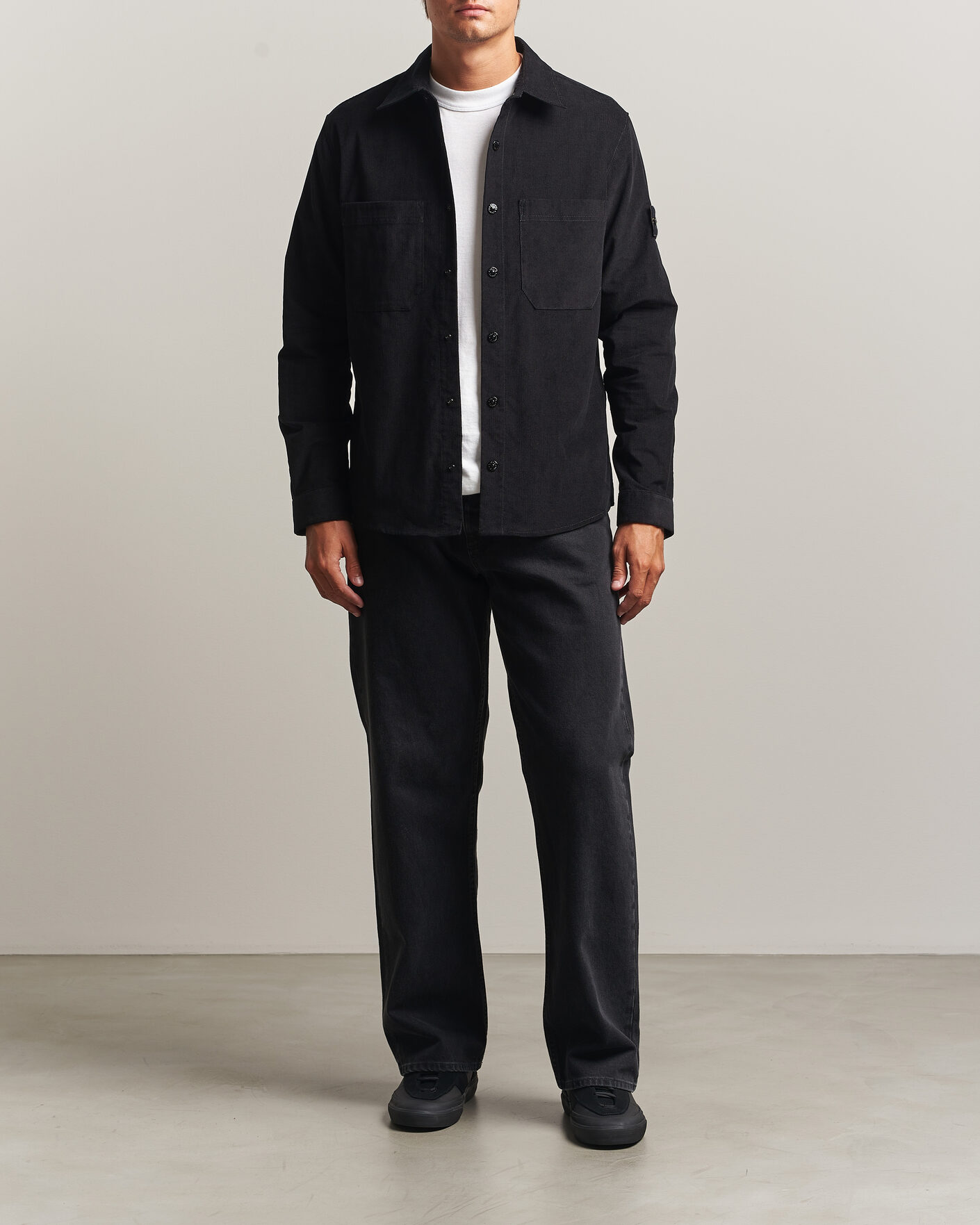 Herr | Skjortor | Stone Island | Micro Cord Overshirt Black