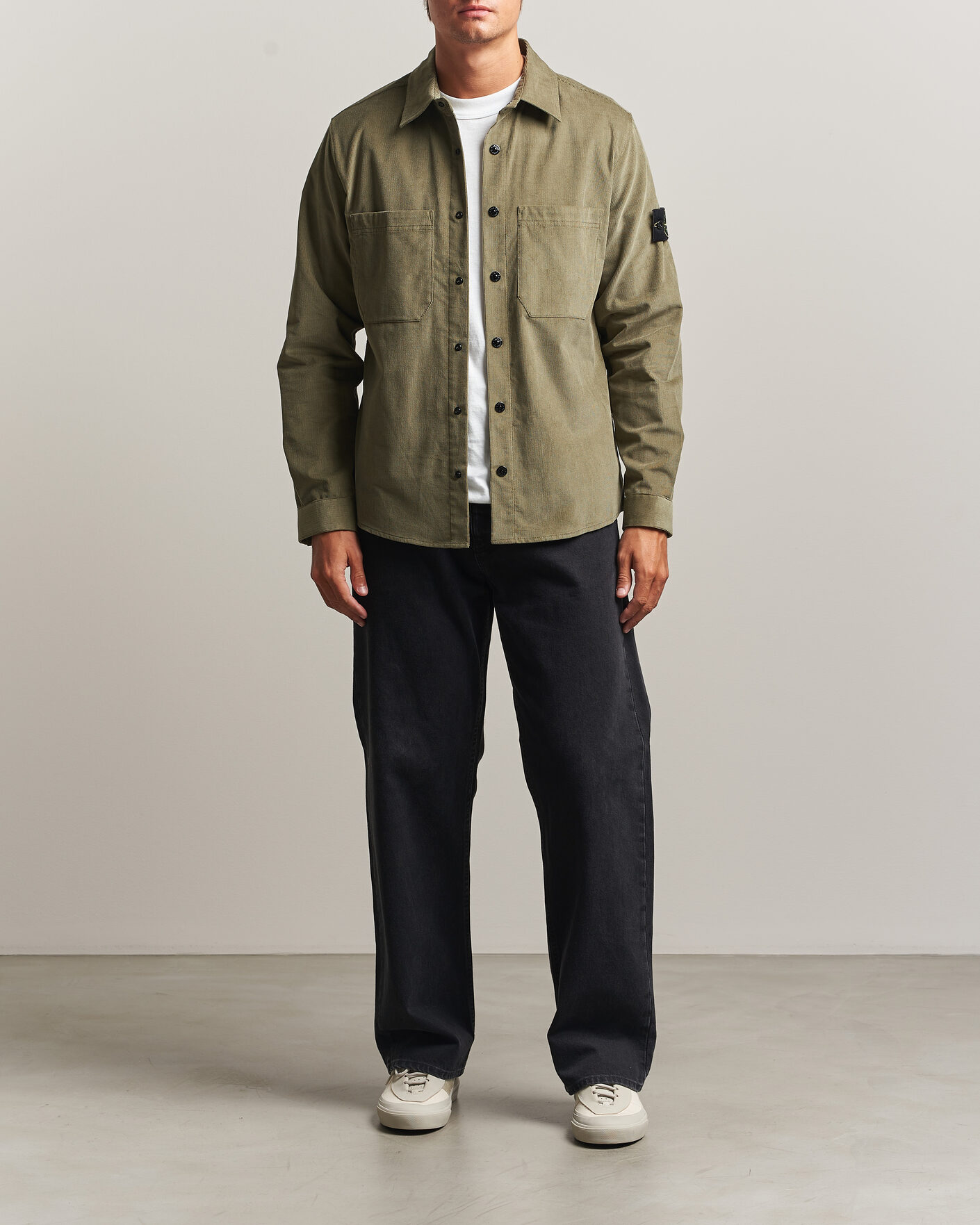 Herr | Skjortor | Stone Island | Micro Cord Overshirt Miltary Green
