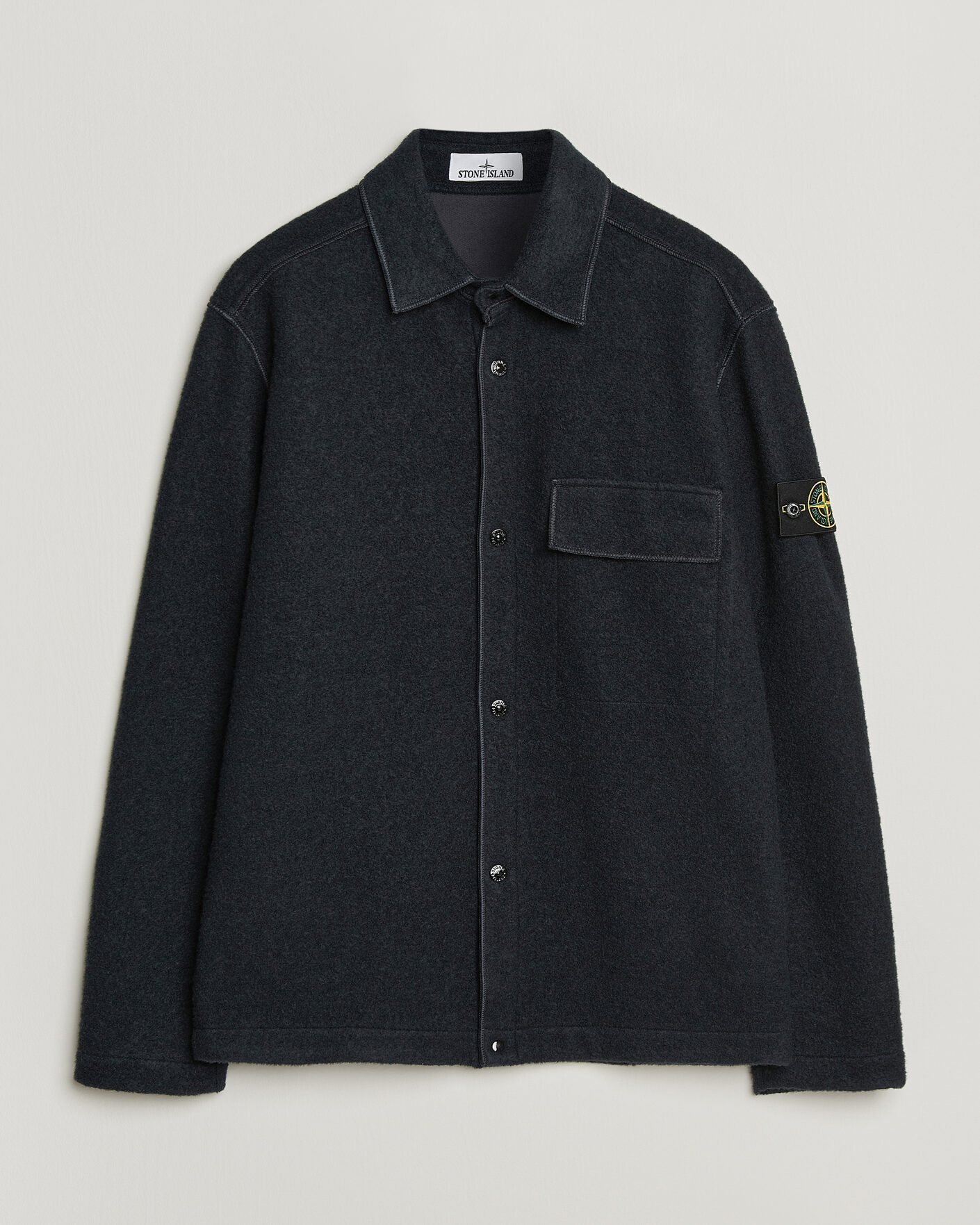 Herr | Skjortor | Stone Island | Micro Bouclé Overshirt Navy Blue