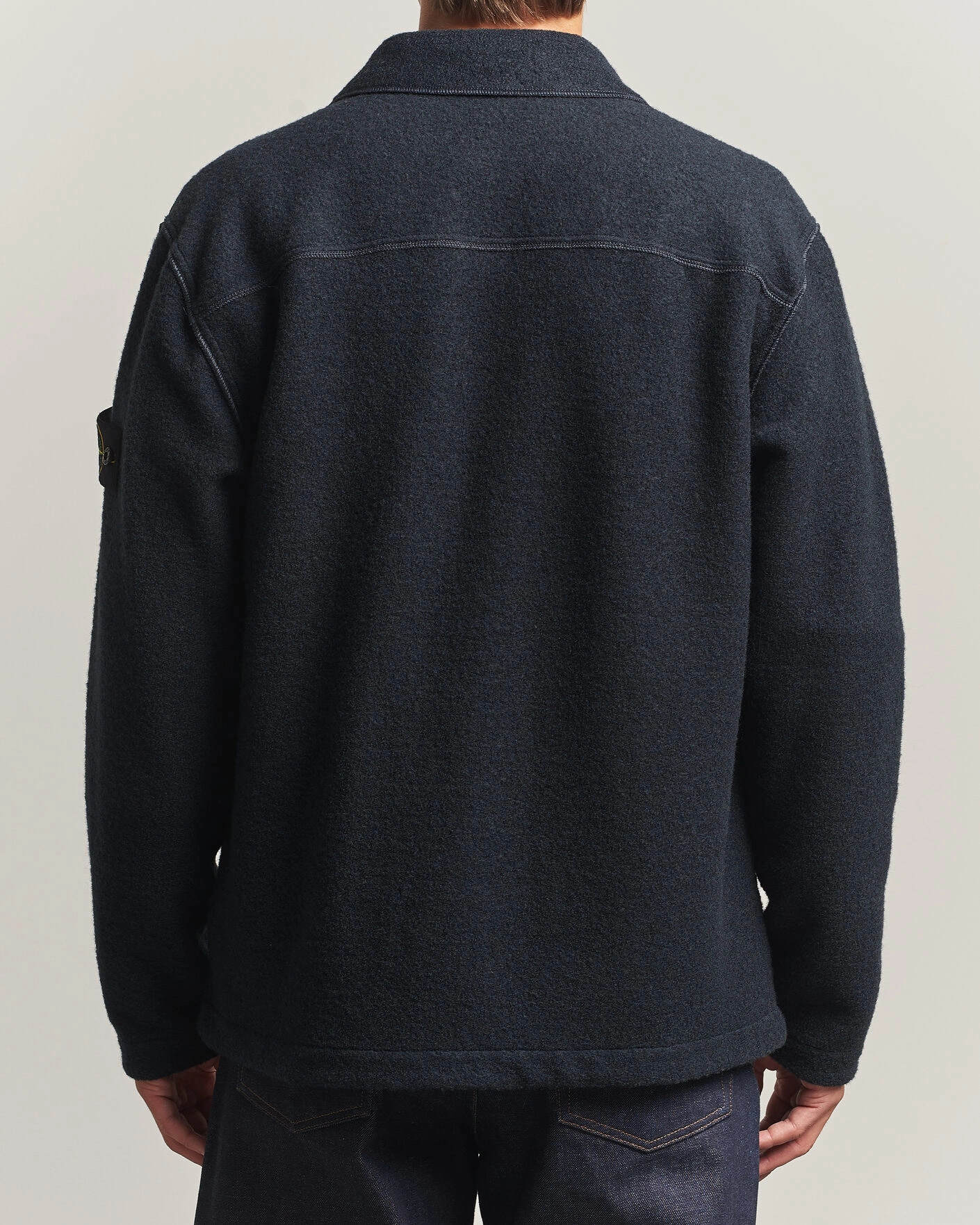 Herr | Skjortor | Stone Island | Micro Bouclé Overshirt Navy Blue
