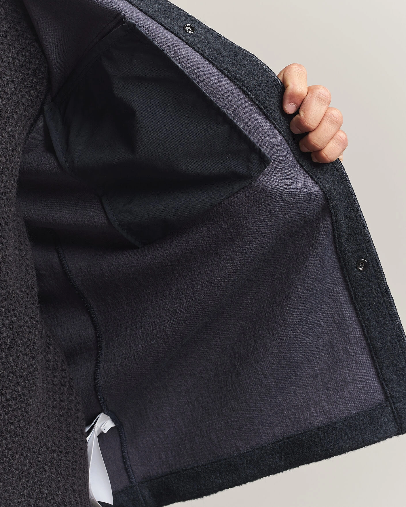 Herr | Skjortor | Stone Island | Micro Bouclé Overshirt Navy Blue