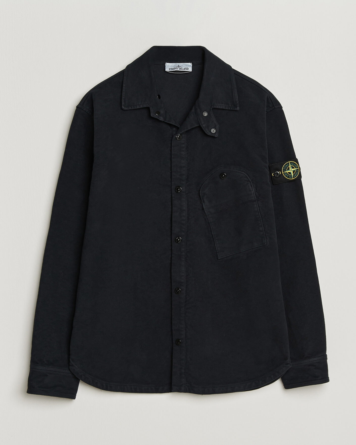 Herr | Skjortor | Stone Island | Cotton Moleskin Overshirt Navy Blue