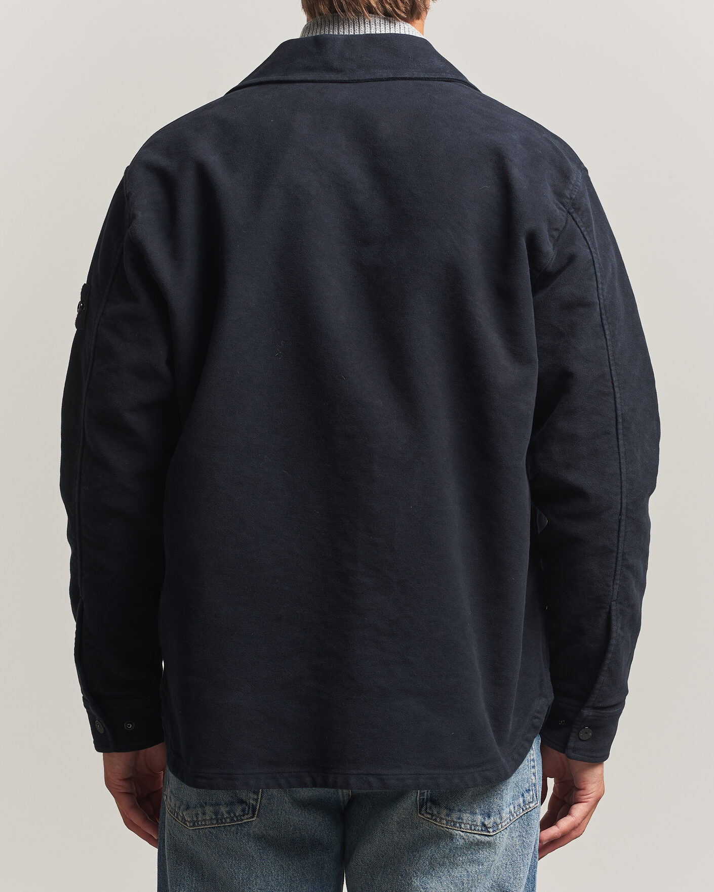 Herr | Skjortor | Stone Island | Cotton Moleskin Overshirt Navy Blue