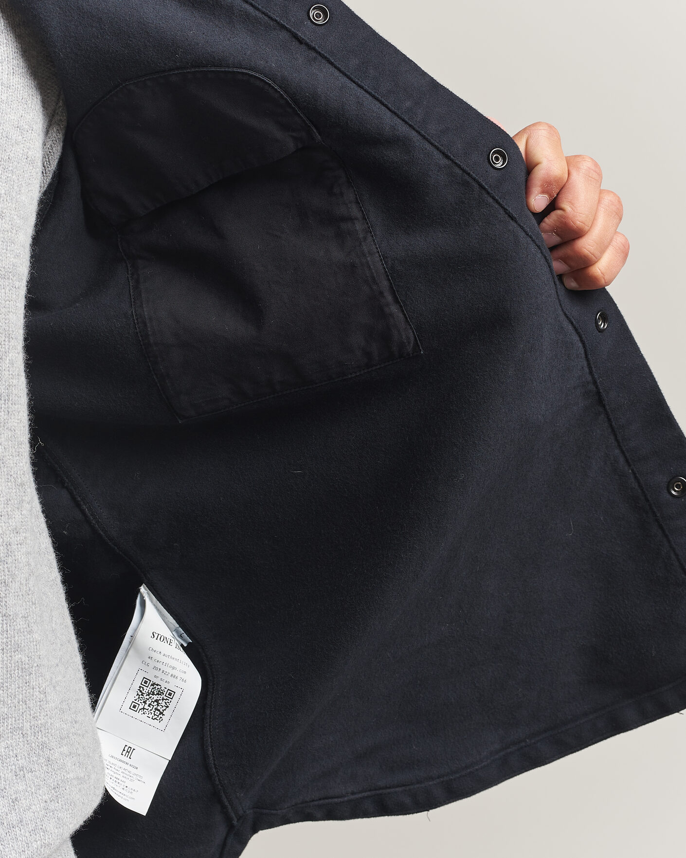 Herr | Skjortor | Stone Island | Cotton Moleskin Overshirt Navy Blue