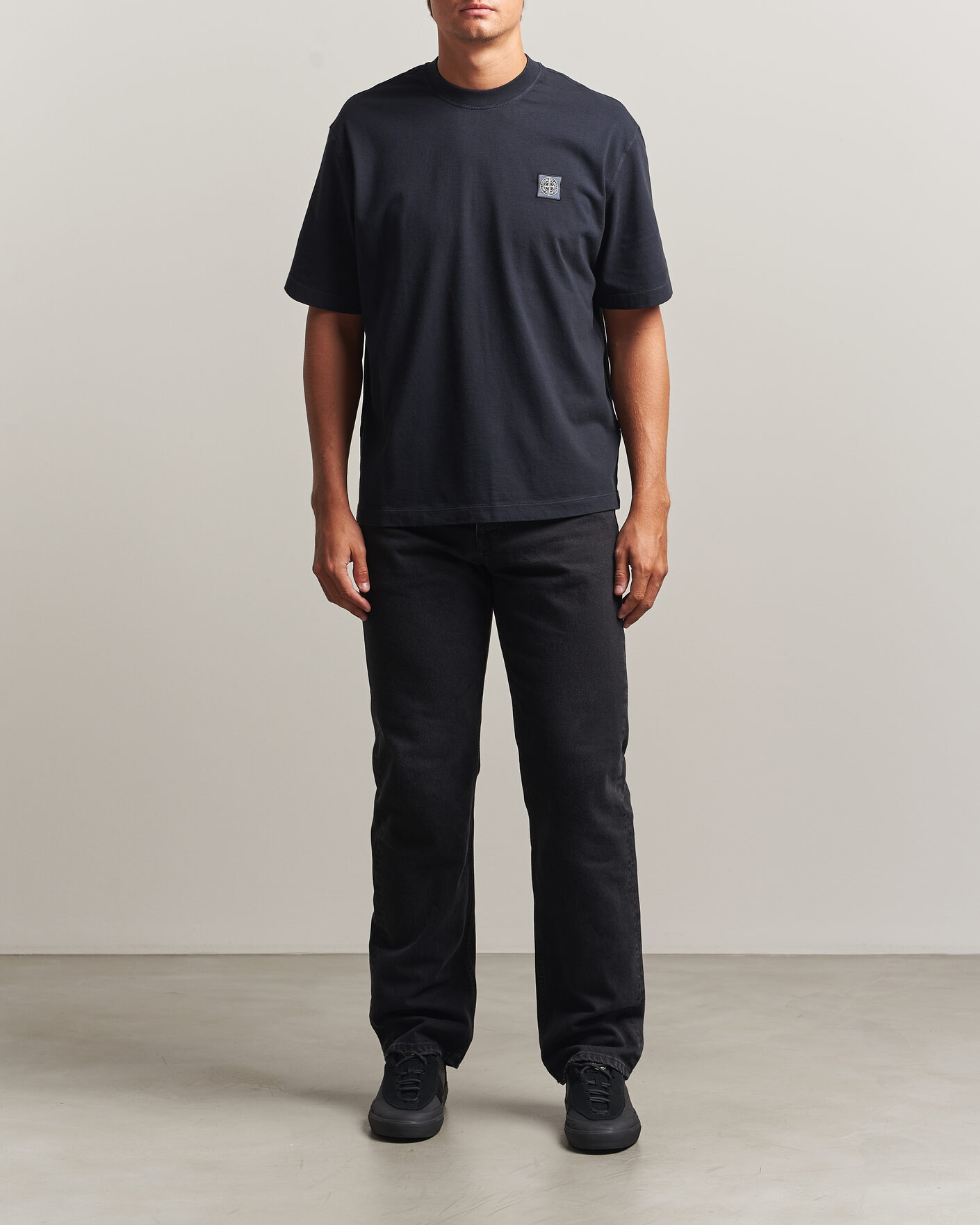 Herr | T-Shirts | Stone Island | Combed Organic Cotton T-Shirt Navy Blue