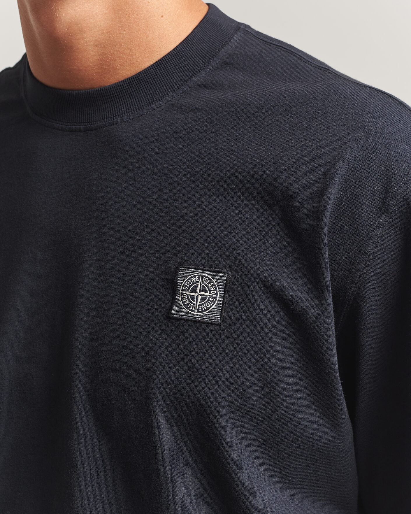 Herr | T-Shirts | Stone Island | Combed Organic Cotton T-Shirt Navy Blue