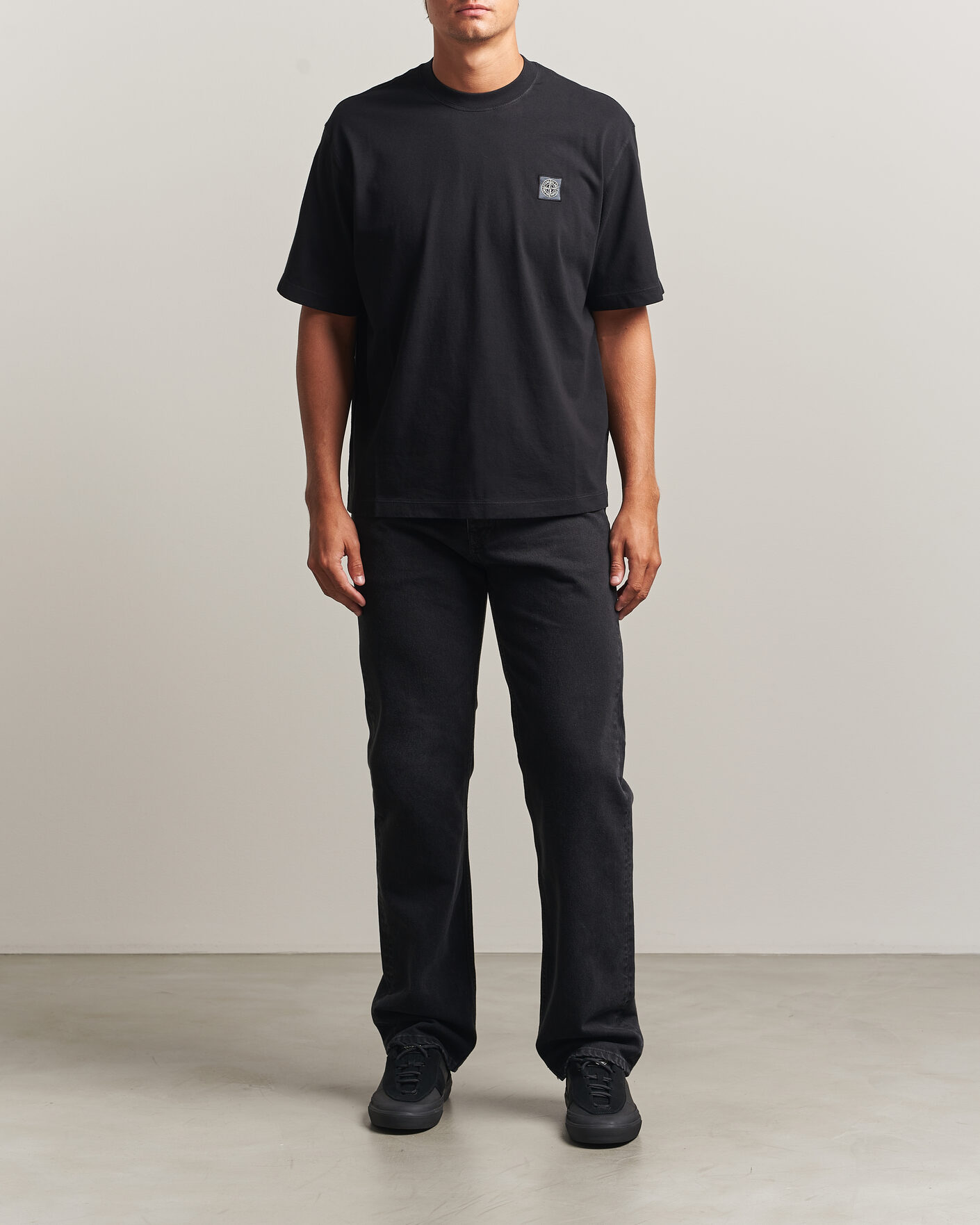 Herr | T-Shirts | Stone Island | Combed Organic Cotton T-Shirt Black