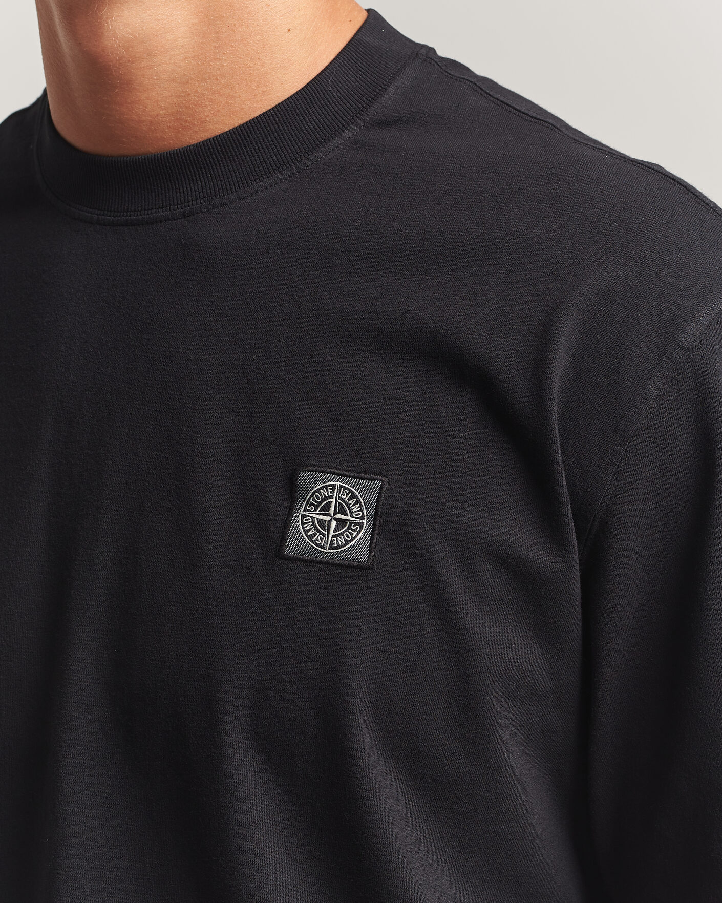 Herr | T-Shirts | Stone Island | Combed Organic Cotton T-Shirt Black
