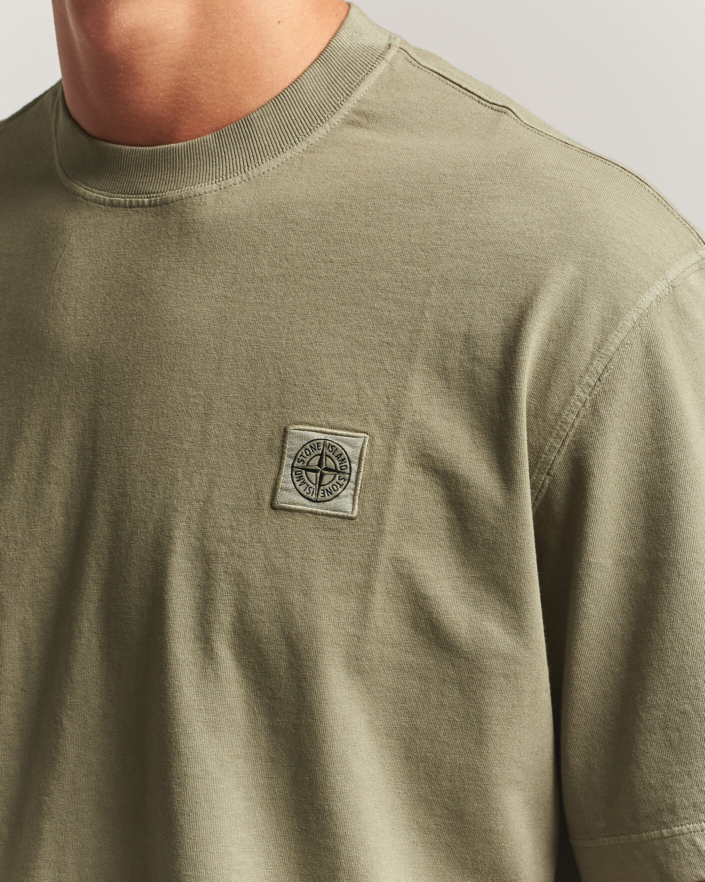 Herr | T-Shirts | Stone Island | Combed Organic Cotton T-Shirt Miltary Green