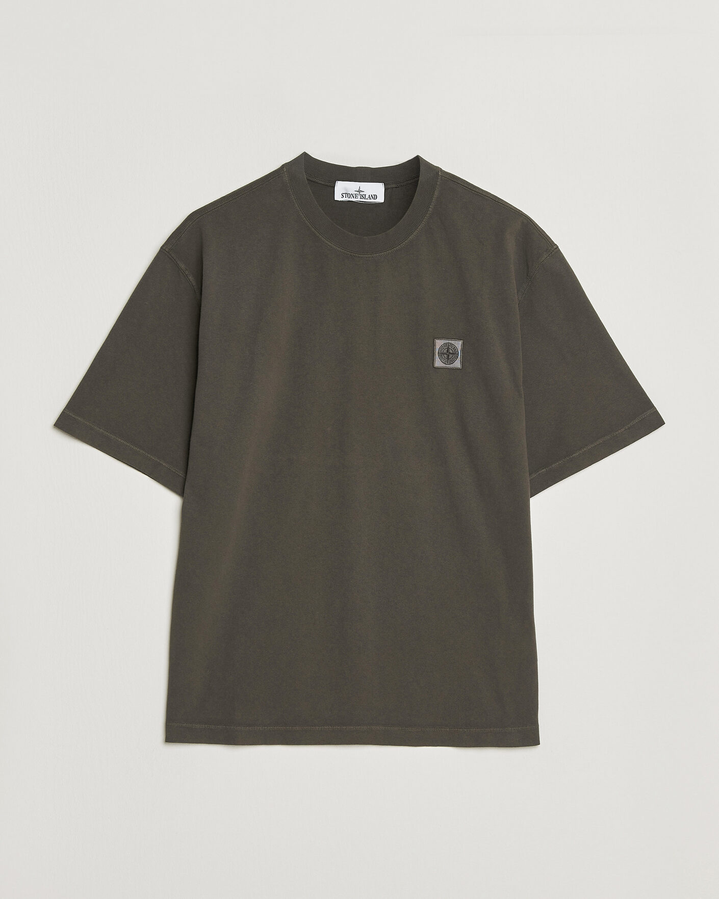 Herr | T-Shirts | Stone Island | Combed Organic Cotton T-Shirt Coal Grey
