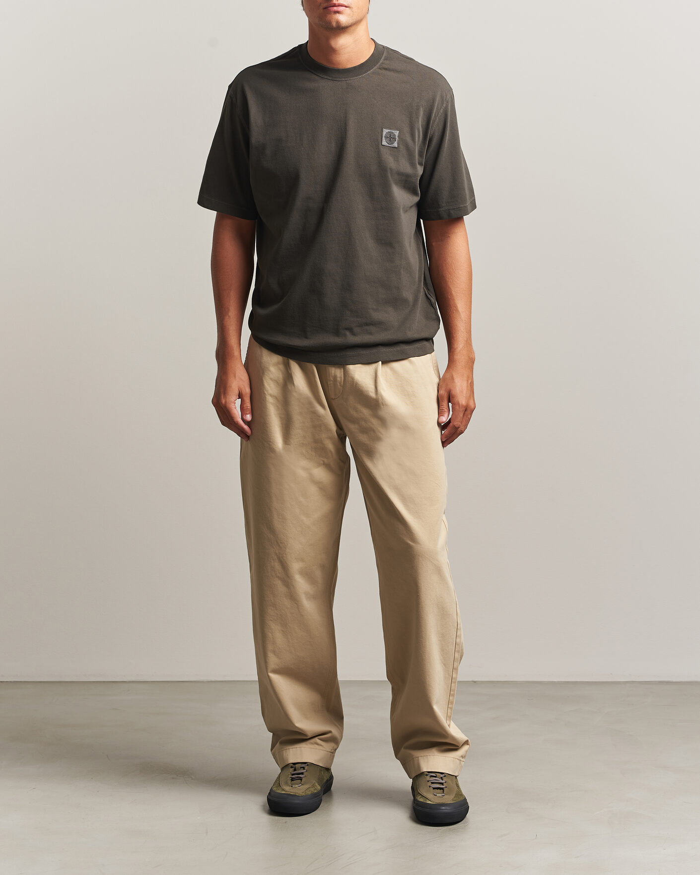 Herr | T-Shirts | Stone Island | Combed Organic Cotton T-Shirt Coal Grey
