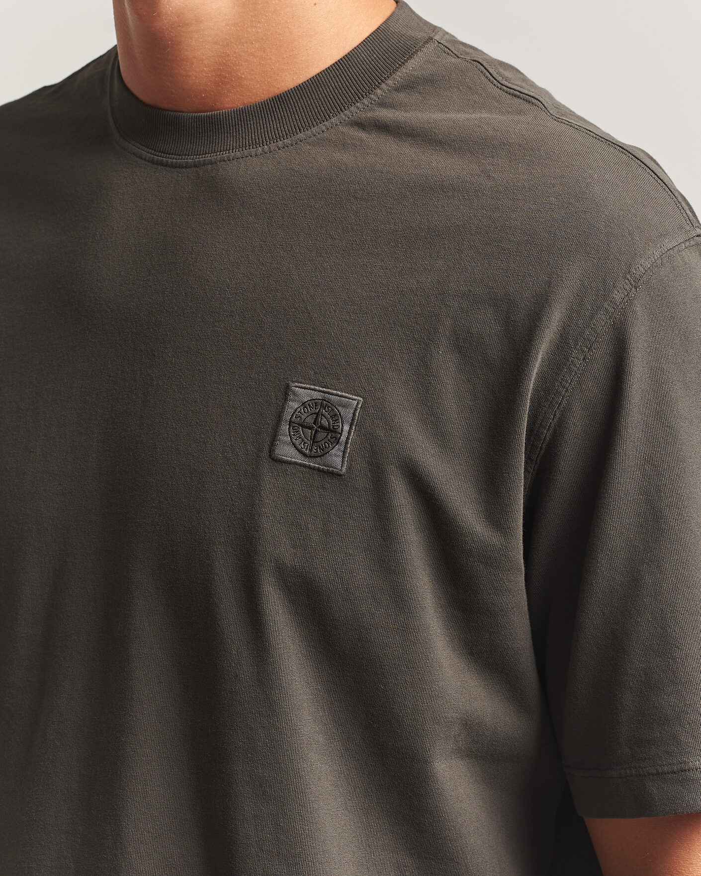 Herr | T-Shirts | Stone Island | Combed Organic Cotton T-Shirt Coal Grey