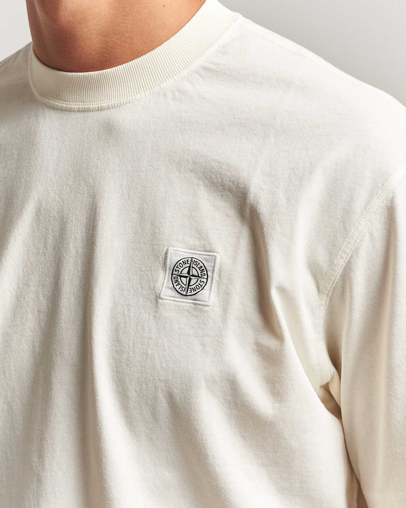 Herr | T-Shirts | Stone Island | Combed Organic Cotton T-Shirt Ivory