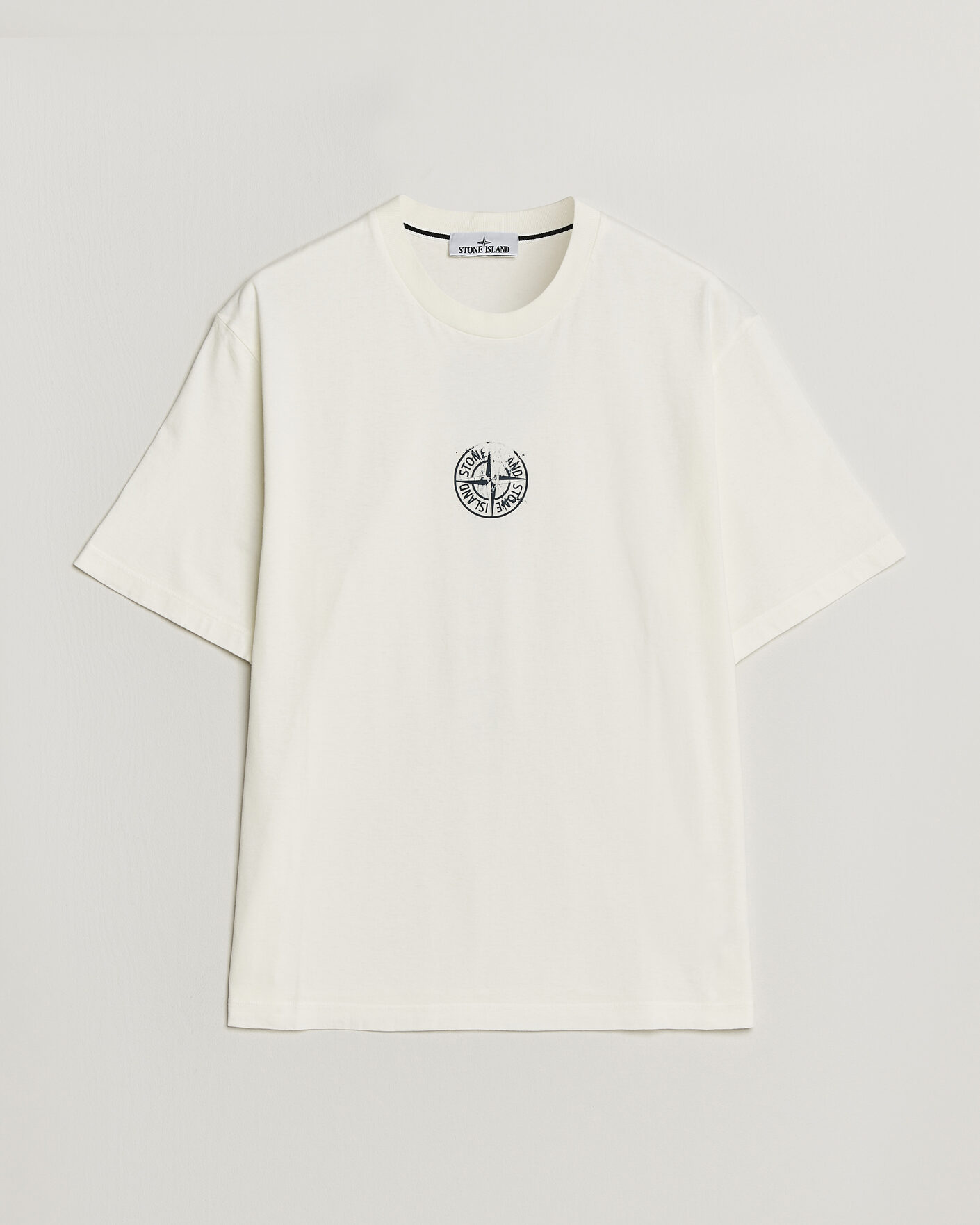 Herr | T-Shirts | Stone Island | Vertical Placement Print Cotton T-Shirt Ivory