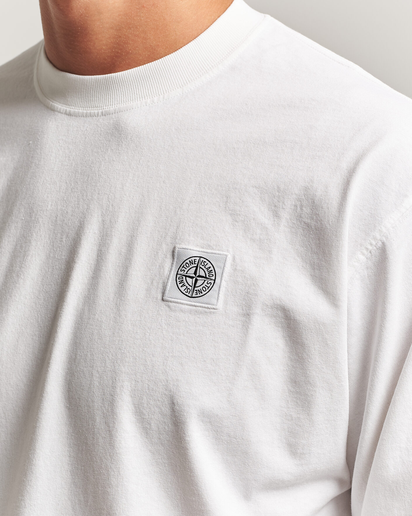 Herr | T-Shirts | Stone Island | Organic Cotton Jersey Long Sleeve T-Shirt White