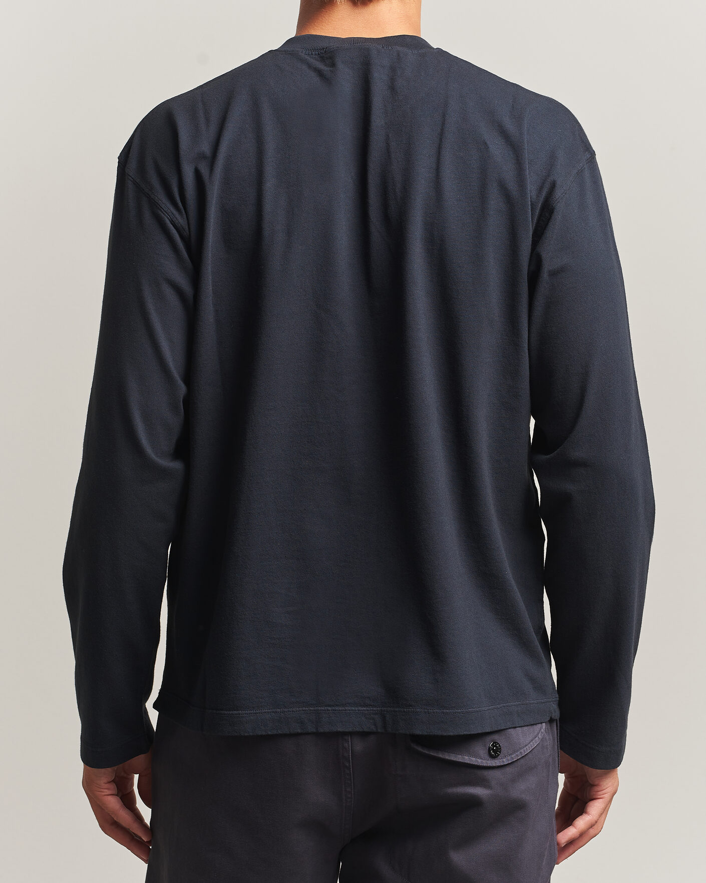 Herr | T-Shirts | Stone Island | Organic Cotton Jersey Long Sleeve T-Shirt Navy Blue