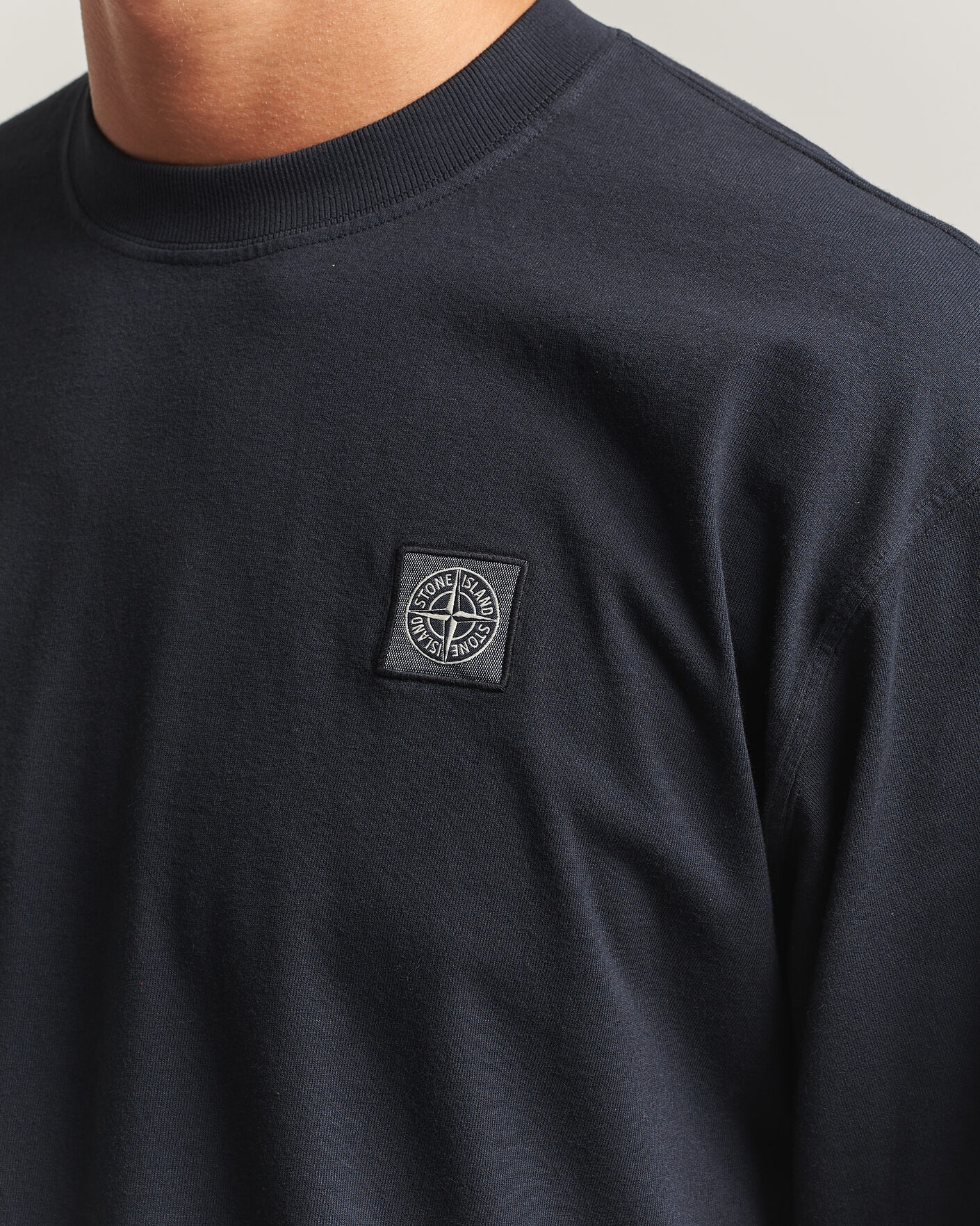 Herr | T-Shirts | Stone Island | Organic Cotton Jersey Long Sleeve T-Shirt Navy Blue