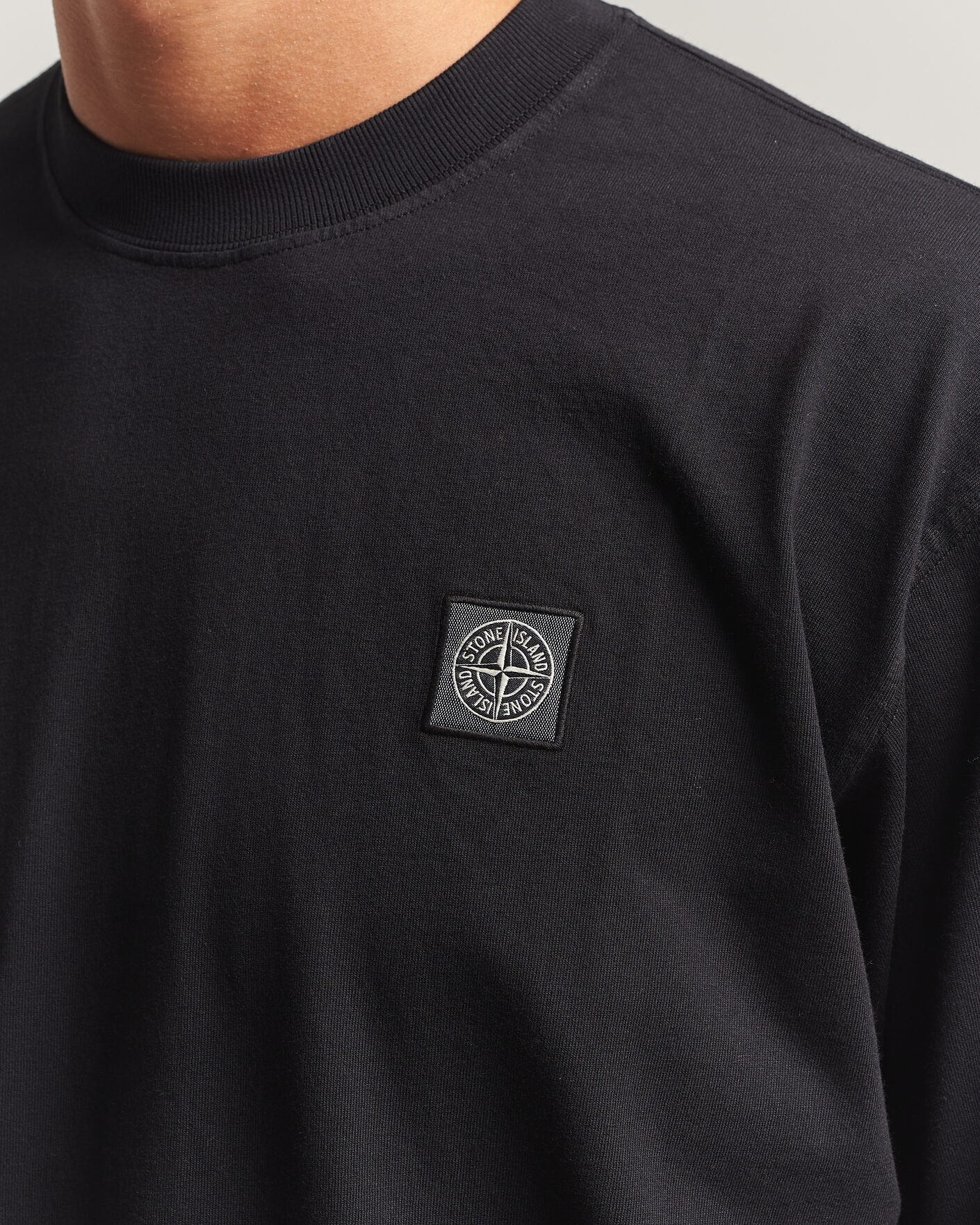 Herr | T-Shirts | Stone Island | Organic Cotton Jersey Long Sleeve T-Shirt Black