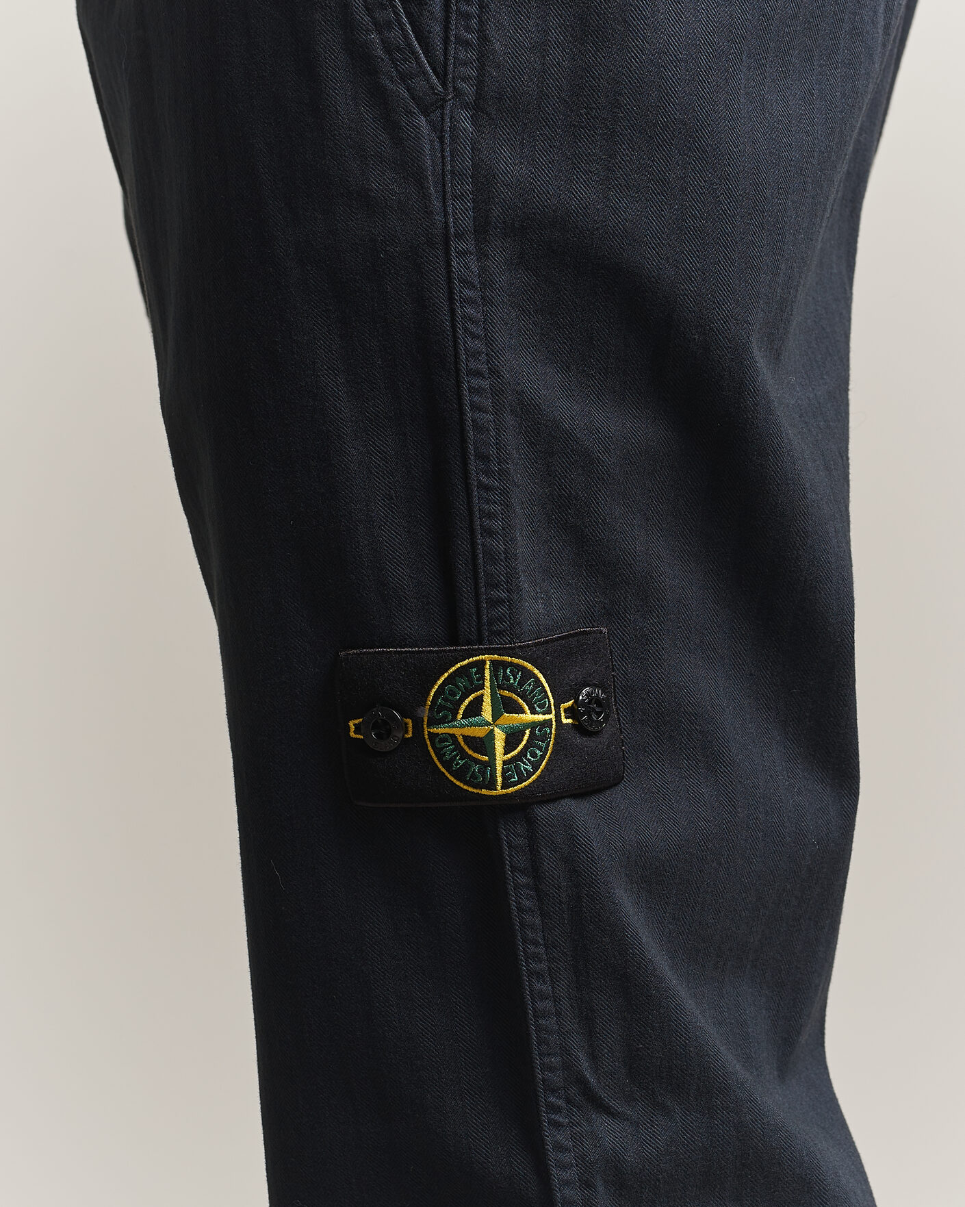 Herr | Byxor | Stone Island | Cotton Herringbone Pants Navy Blue