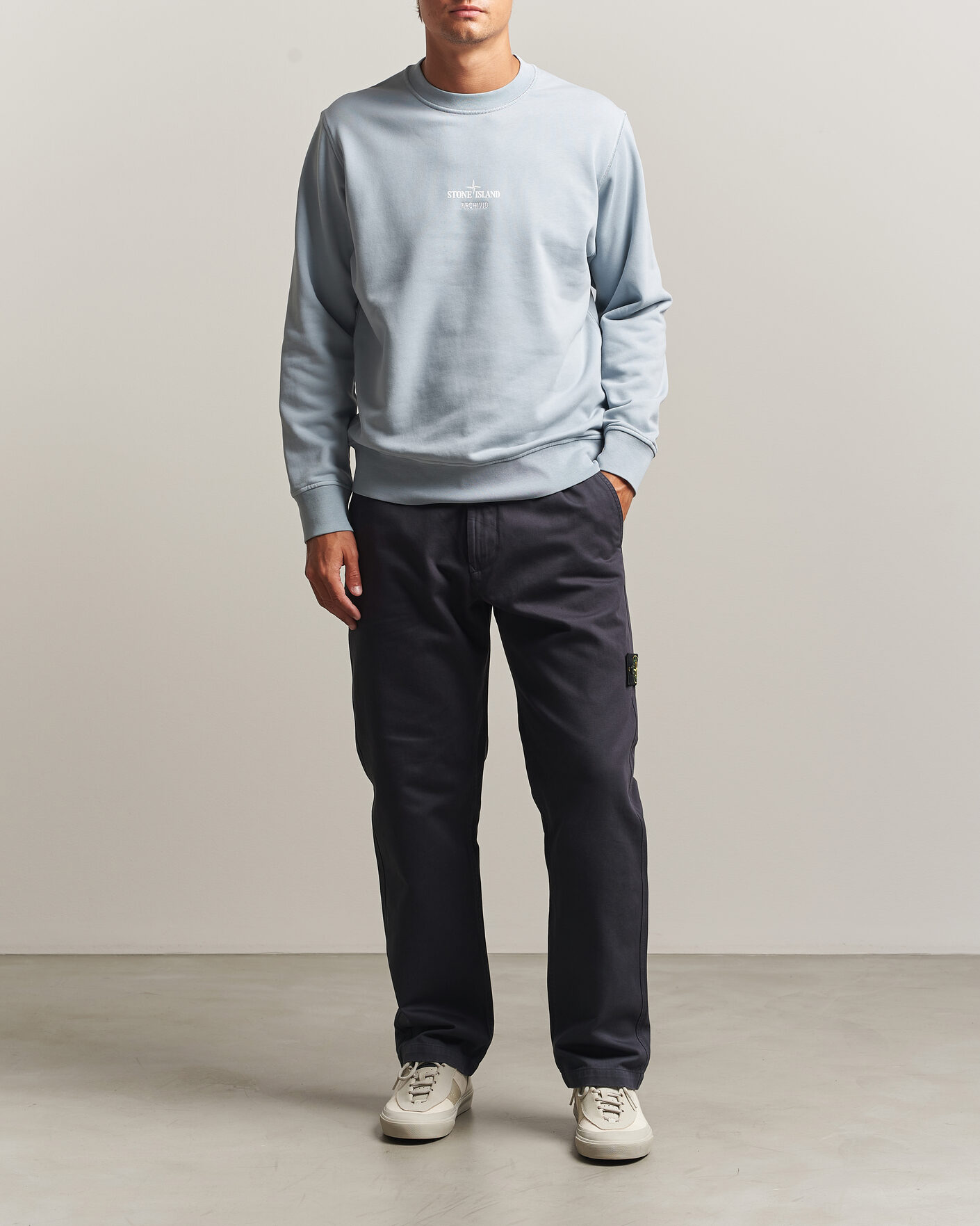 Herr | Byxor | Stone Island | Dense Cotton Twill Pants Blue Navy