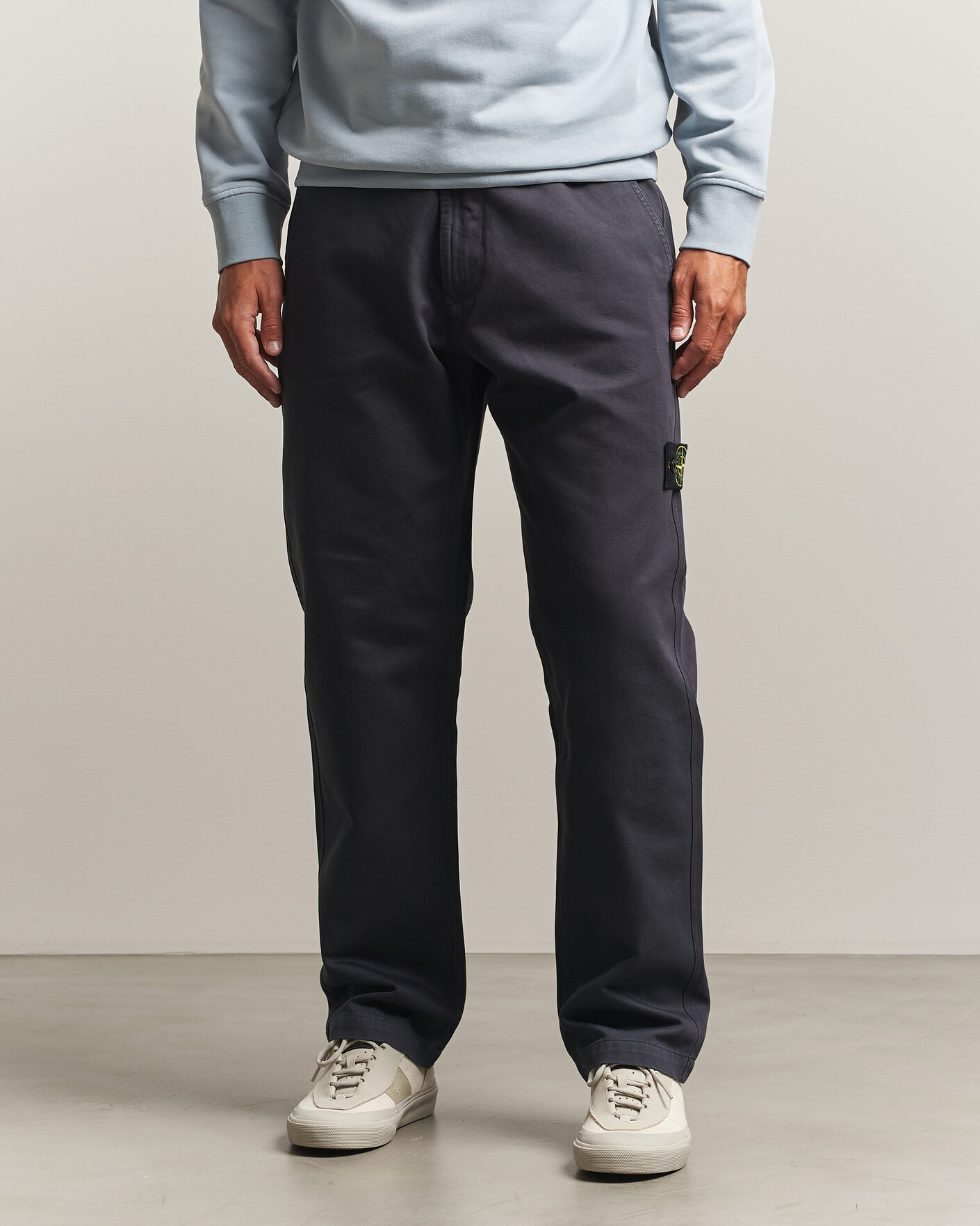 Herr | Byxor | Stone Island | Dense Cotton Twill Pants Blue Navy