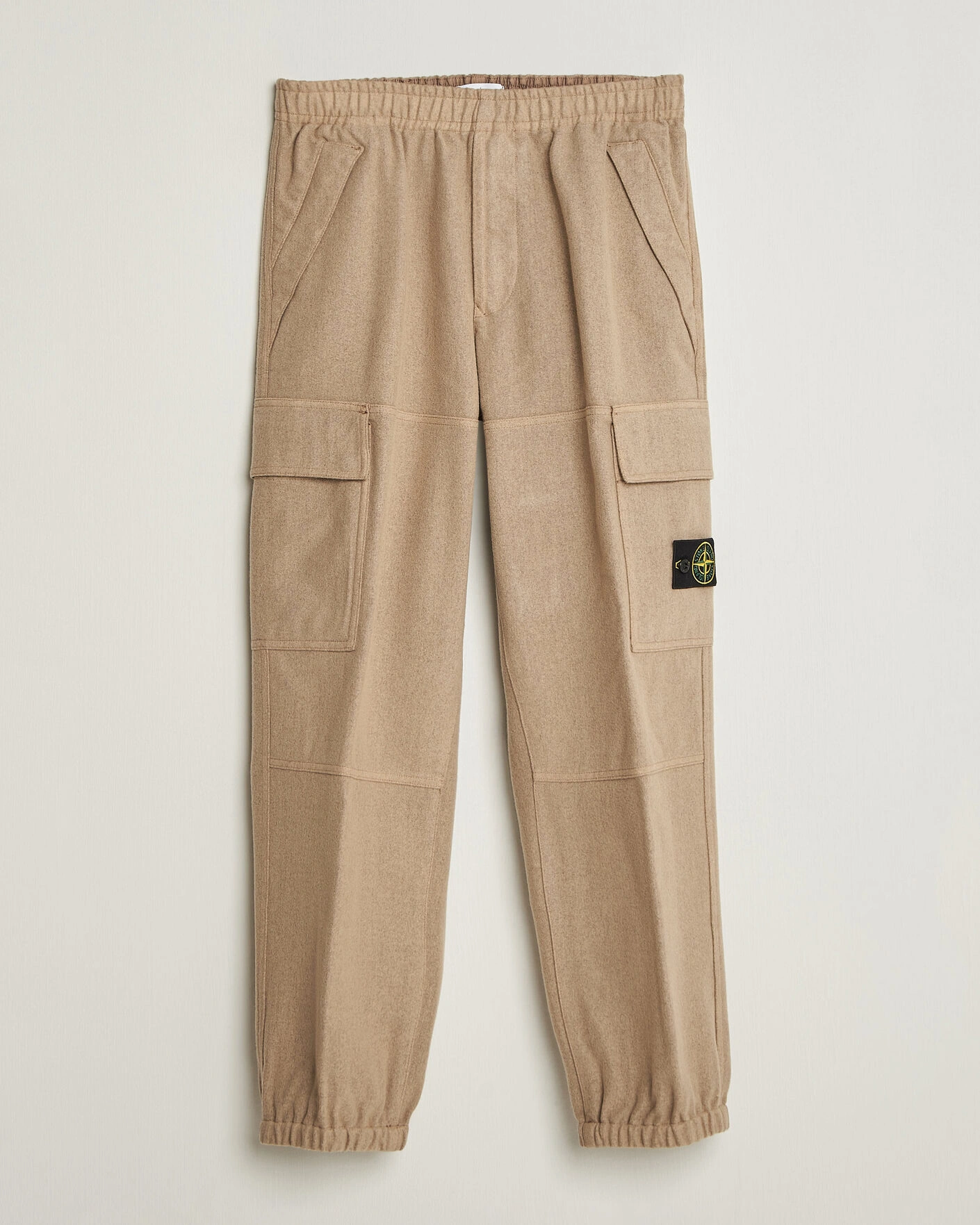 Herr | Byxor | Stone Island | Wool/Nylon Flannel Cargo Trousers Biscuit