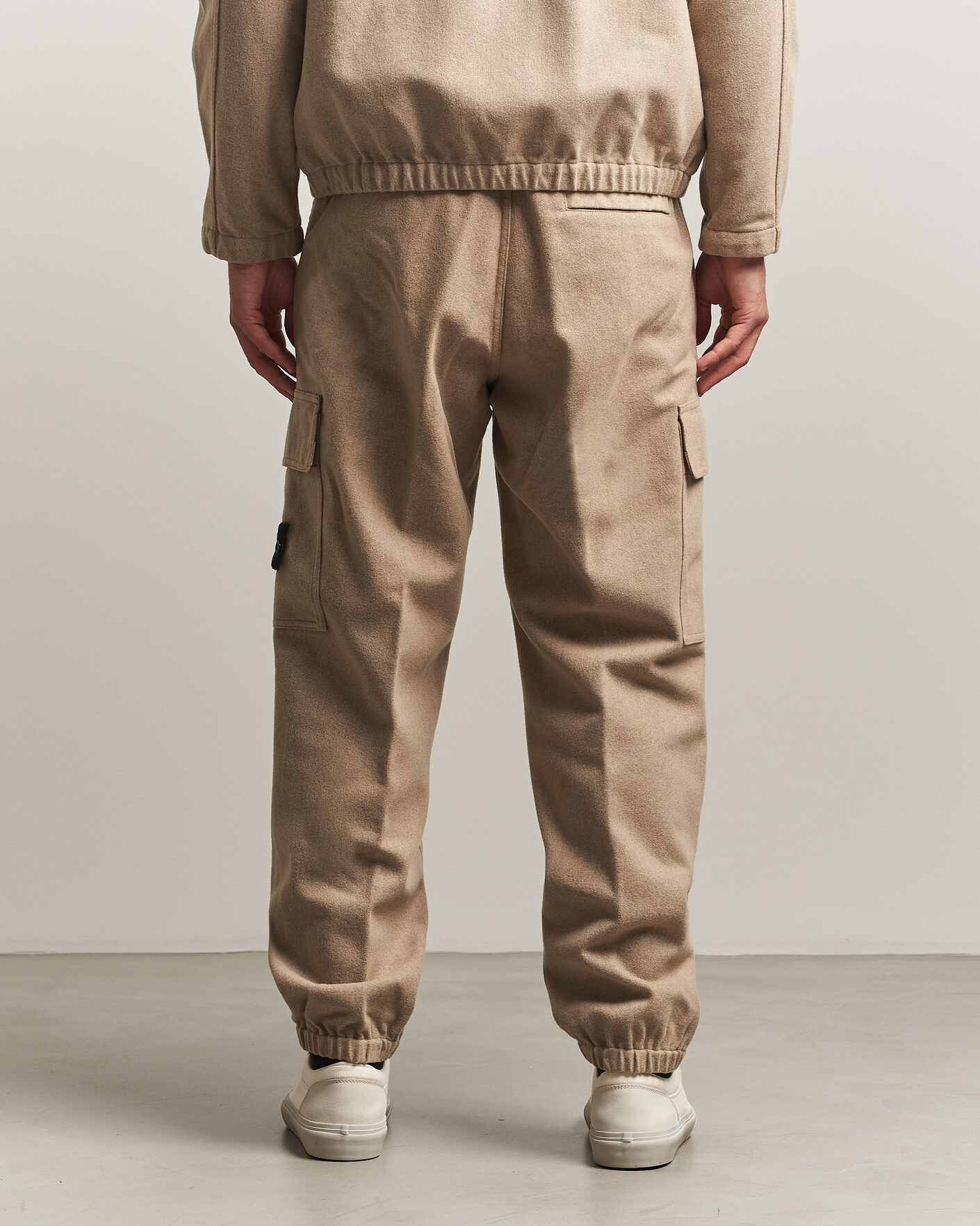 Herr | Byxor | Stone Island | Wool/Nylon Flannel Cargo Trousers Biscuit