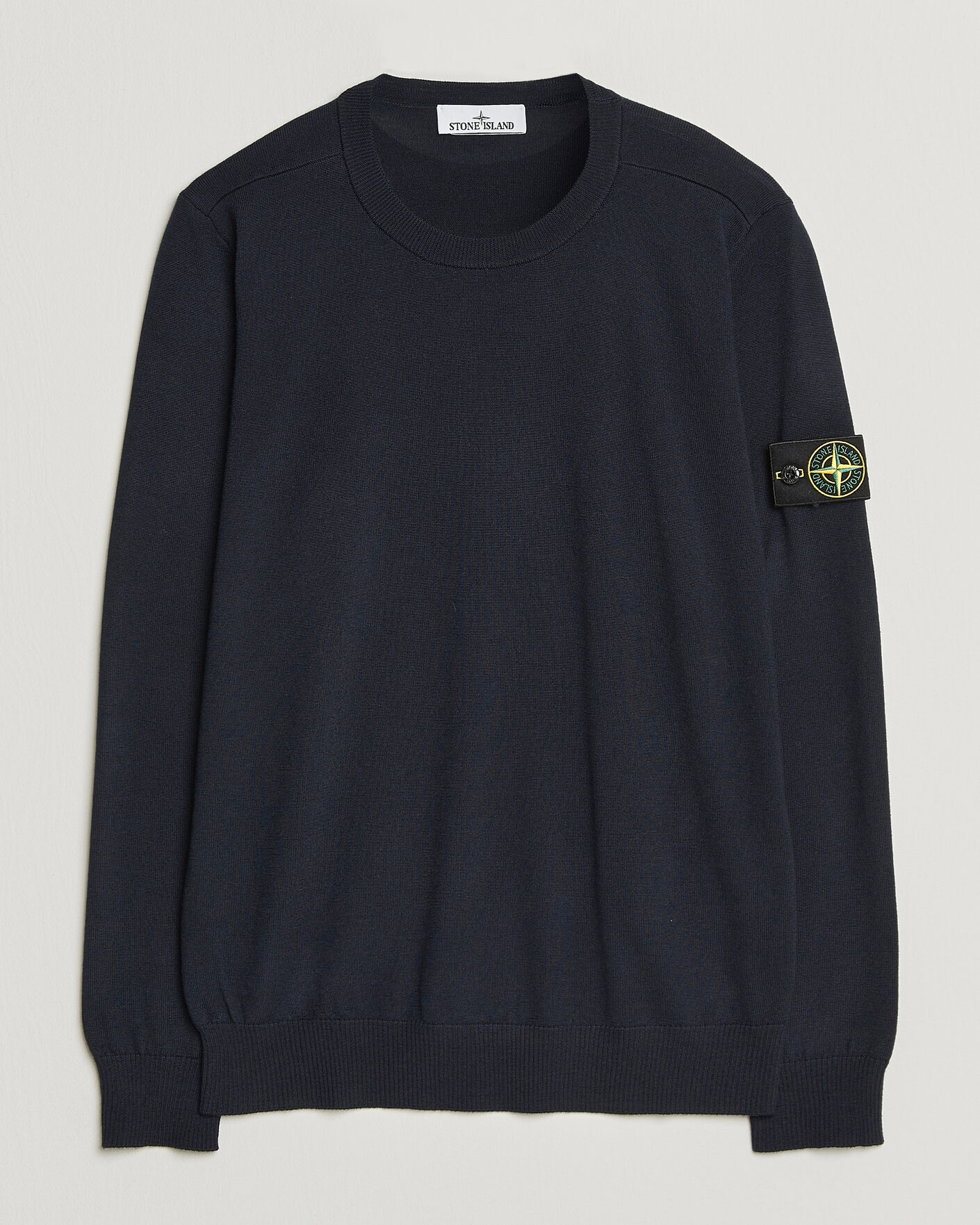 Herr | Tröjor | Stone Island | Light Pure Wool Crew Neck Navy Blue