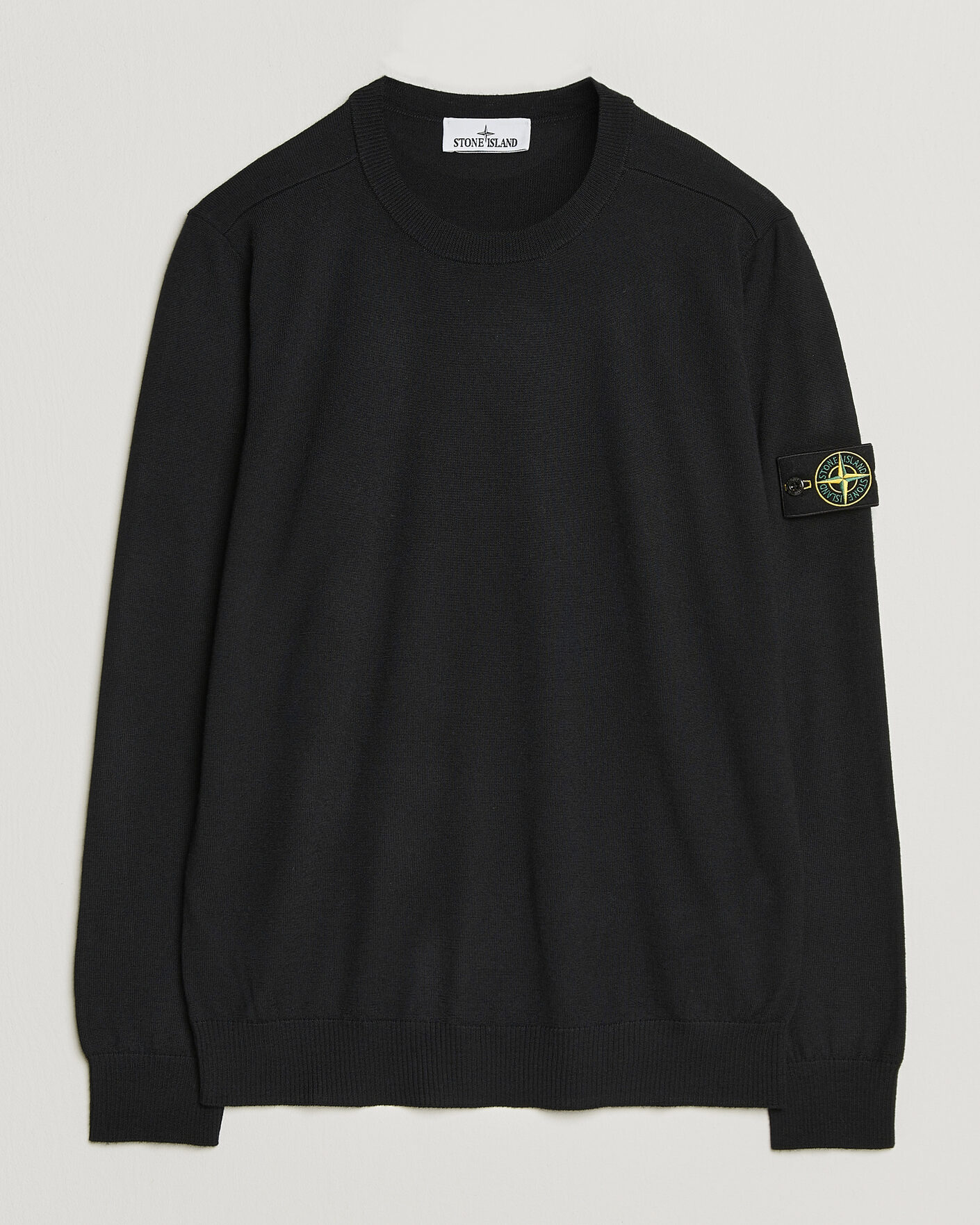 Herr | Tröjor | Stone Island | Light Pure Wool Crew Neck Black