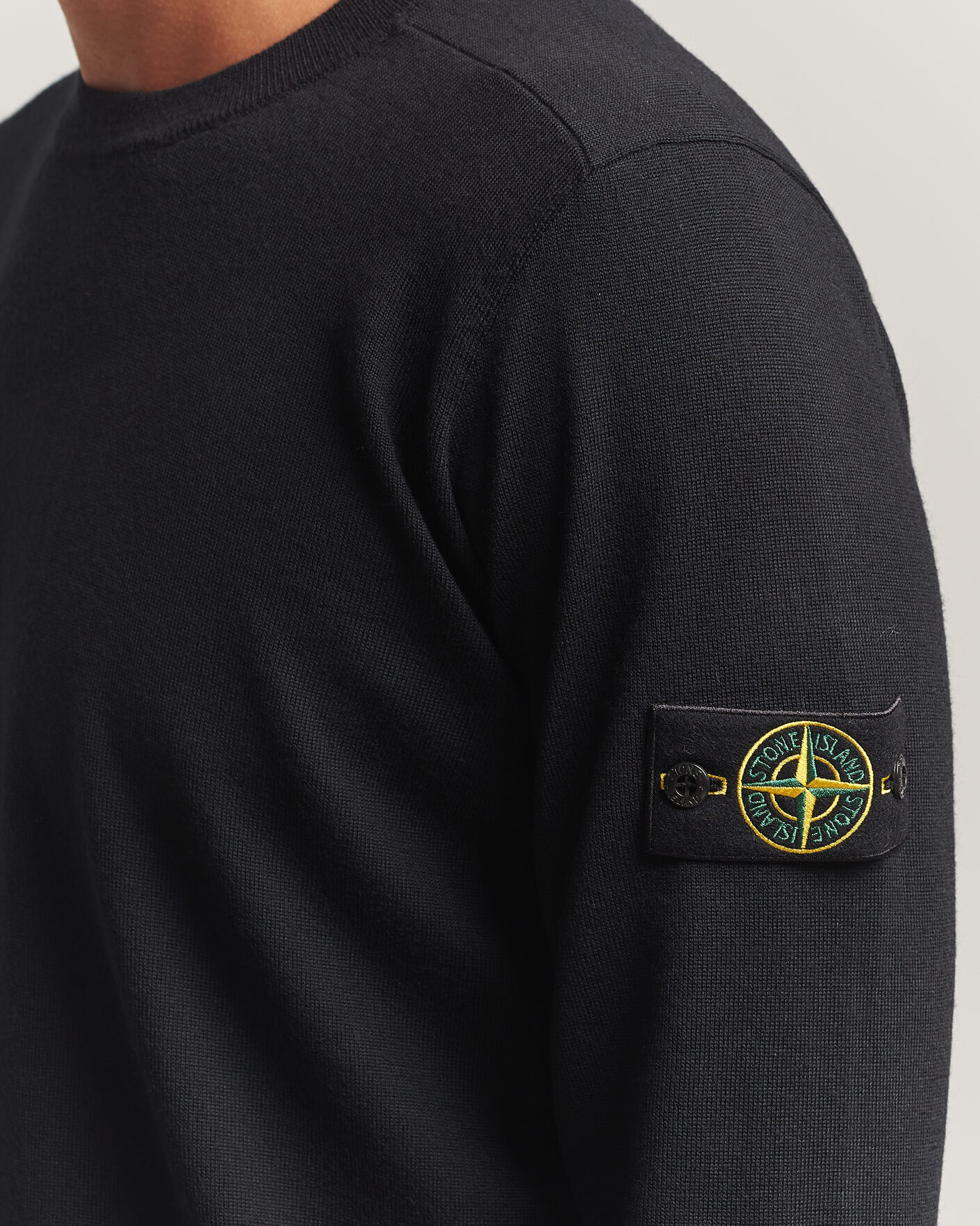 Herr | Tröjor | Stone Island | Light Pure Wool Crew Neck Black