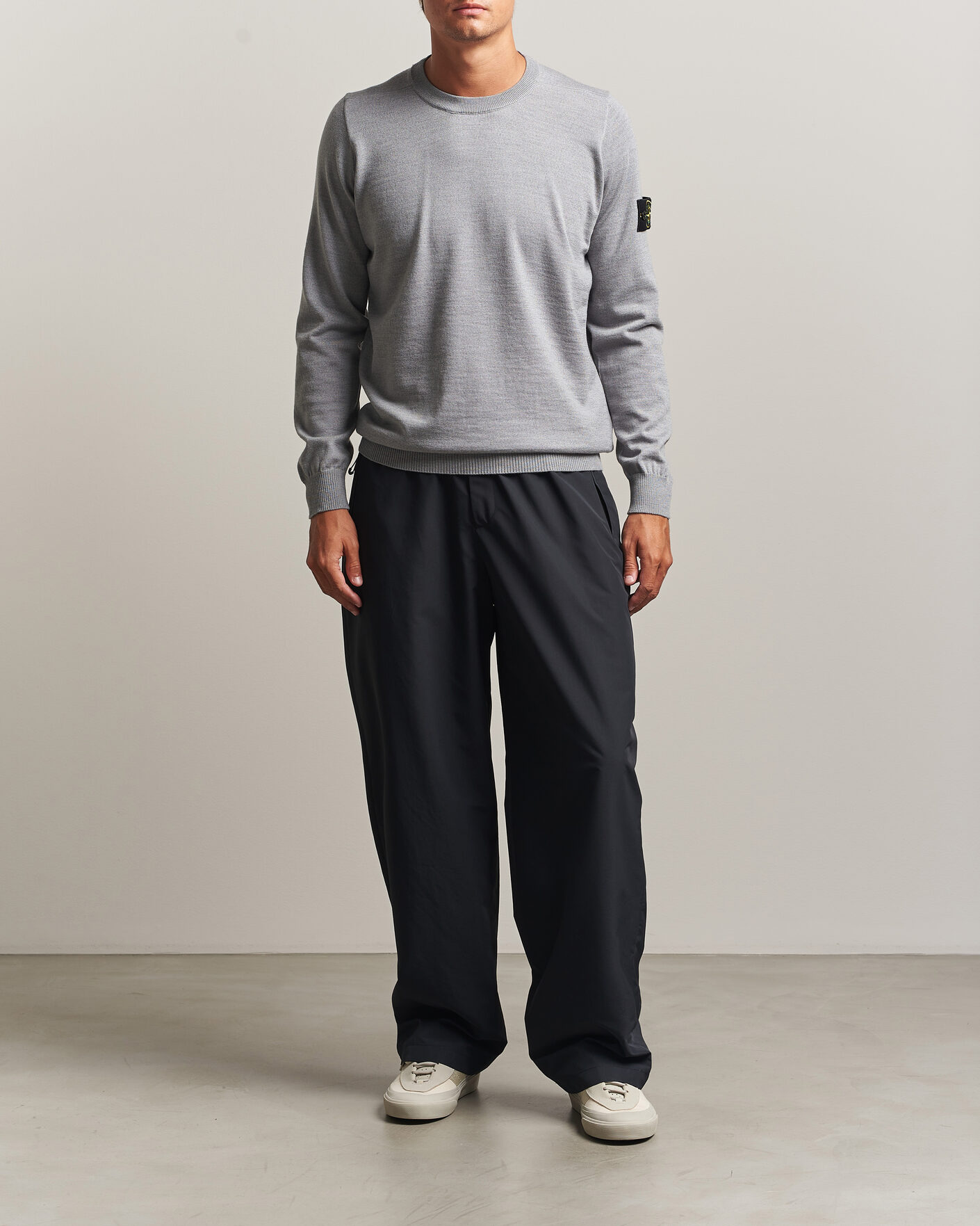Herr | Tröjor | Stone Island | Light Pure Wool Crew Neck Ash Grey Melange