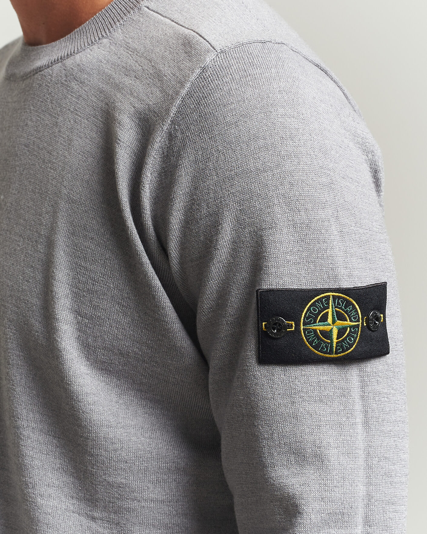 Herr | Tröjor | Stone Island | Light Pure Wool Crew Neck Ash Grey Melange