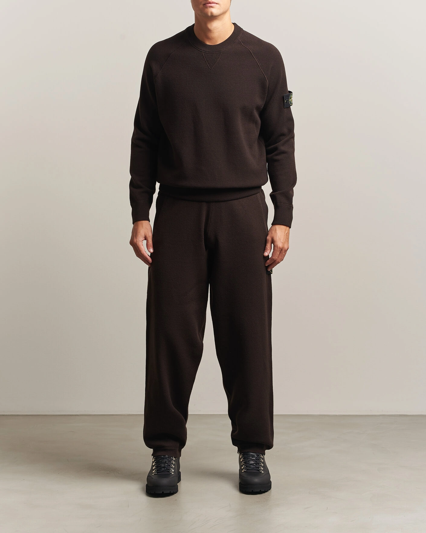 Herr | Byxor | Stone Island | Plush Stitch Stretch Wool Pants Coal Grey