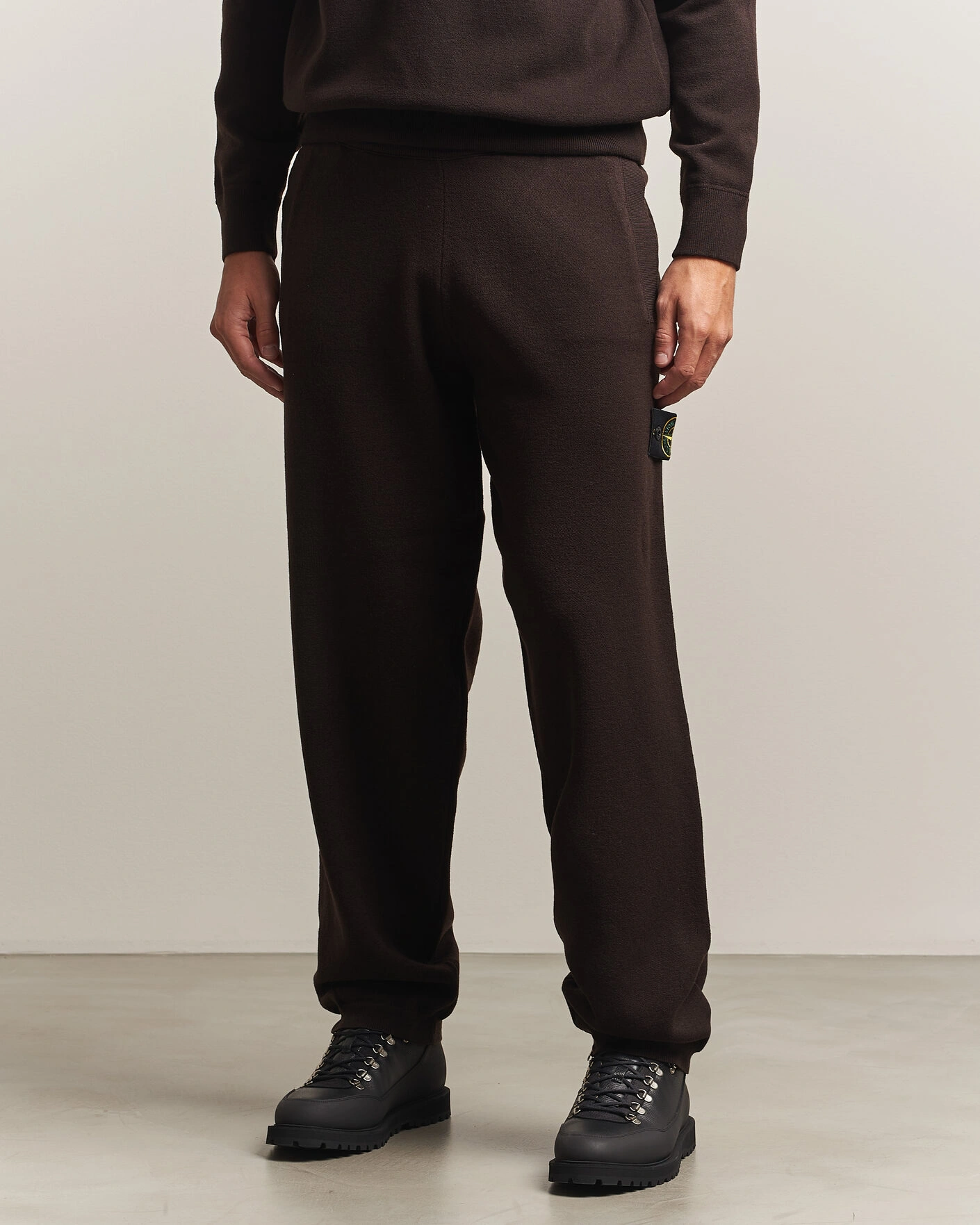 Herr | Byxor | Stone Island | Plush Stitch Stretch Wool Pants Coal Grey