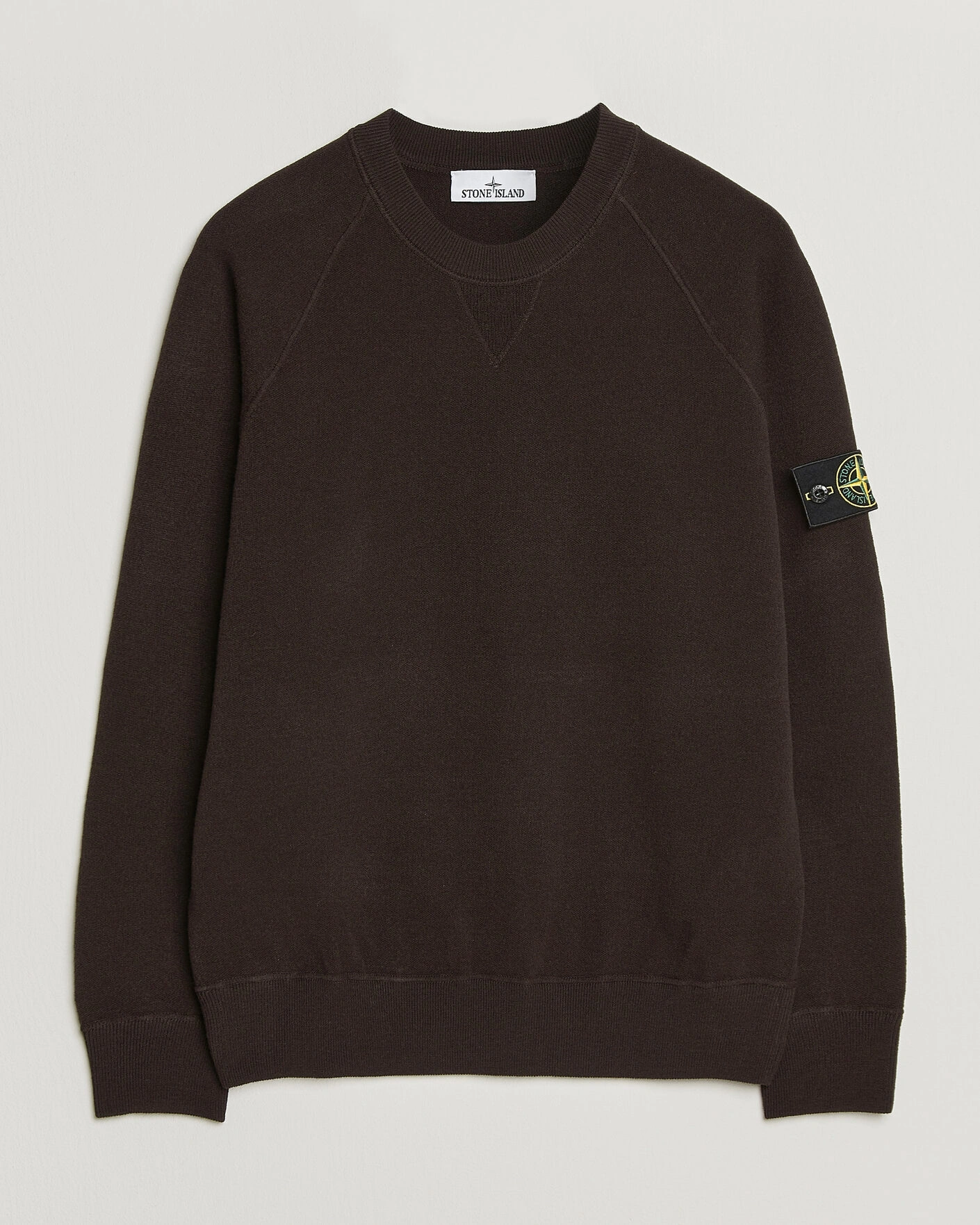 Herr | Tröjor | Stone Island | Plush Stitch Stretch Wool Sweat Coal Grey