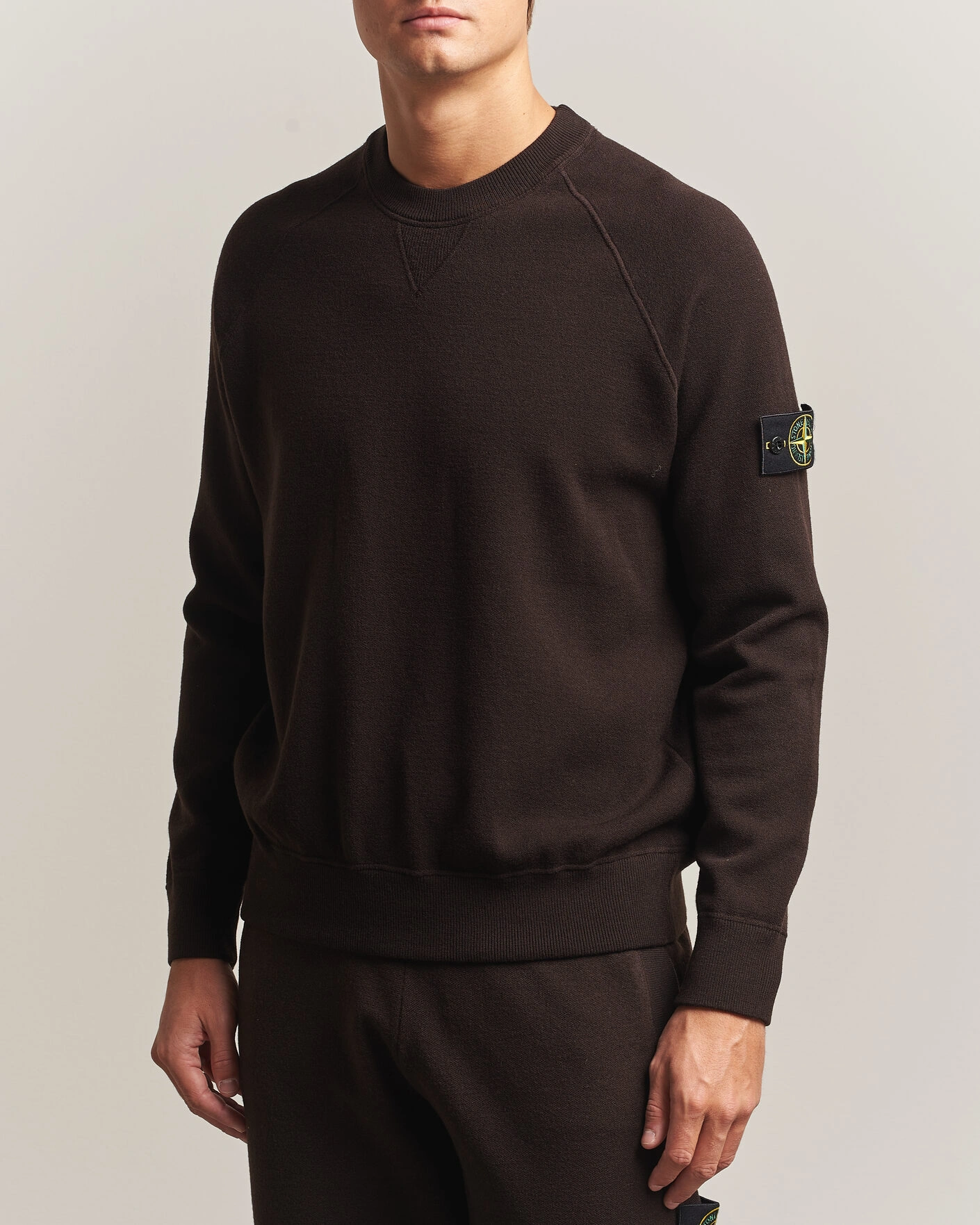 Herr | Tröjor | Stone Island | Plush Stitch Stretch Wool Sweat Coal Grey
