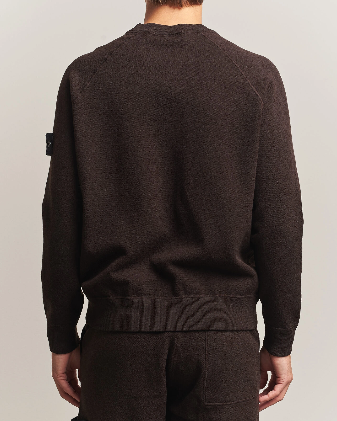 Herr | Tröjor | Stone Island | Plush Stitch Stretch Wool Sweat Coal Grey