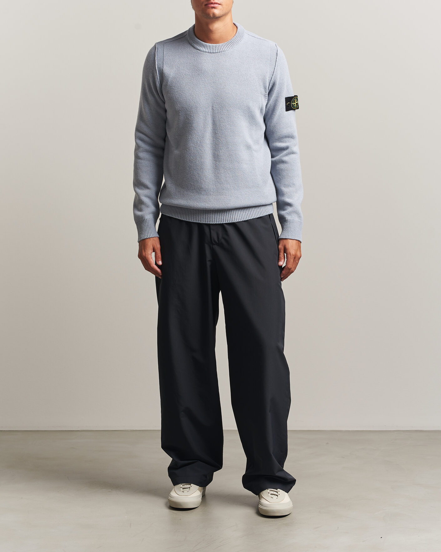 Herr | Tröjor | Stone Island | Knitted Lambswool Crew Neck Ash Grey