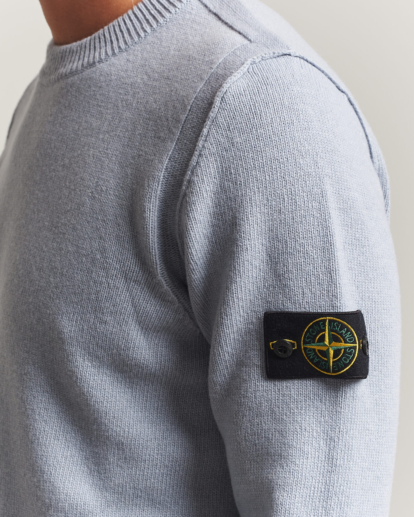 Herr | Tröjor | Stone Island | Knitted Lambswool Crew Neck Ash Grey