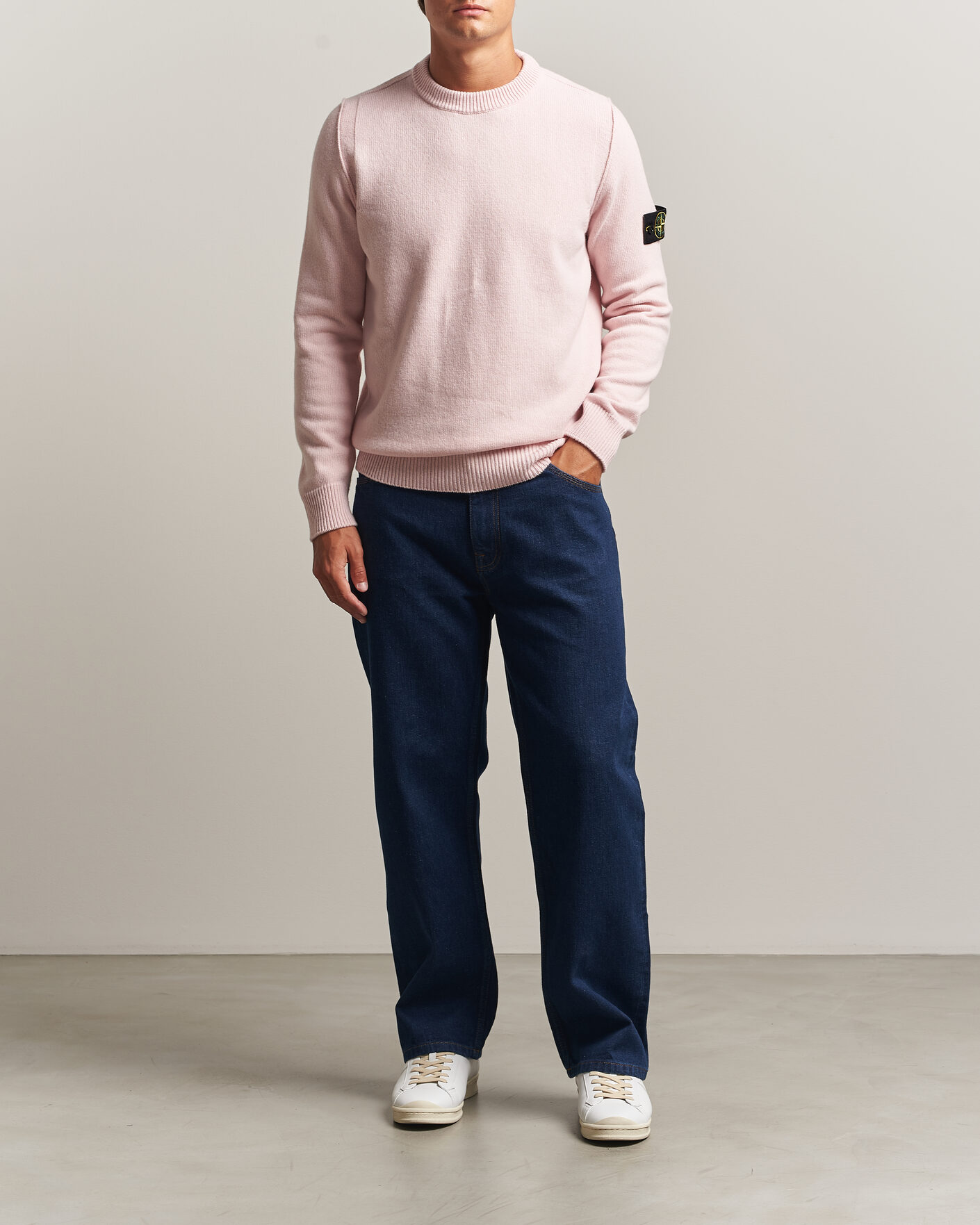Herr | Tröjor | Stone Island | Knitted Lambswool Crew Neck Antique Rose