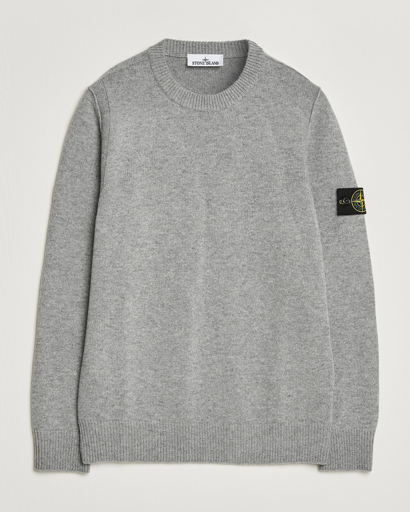 Herr | Tröjor | Stone Island | Knitted Lambswool Crew Neck Grey Melange
