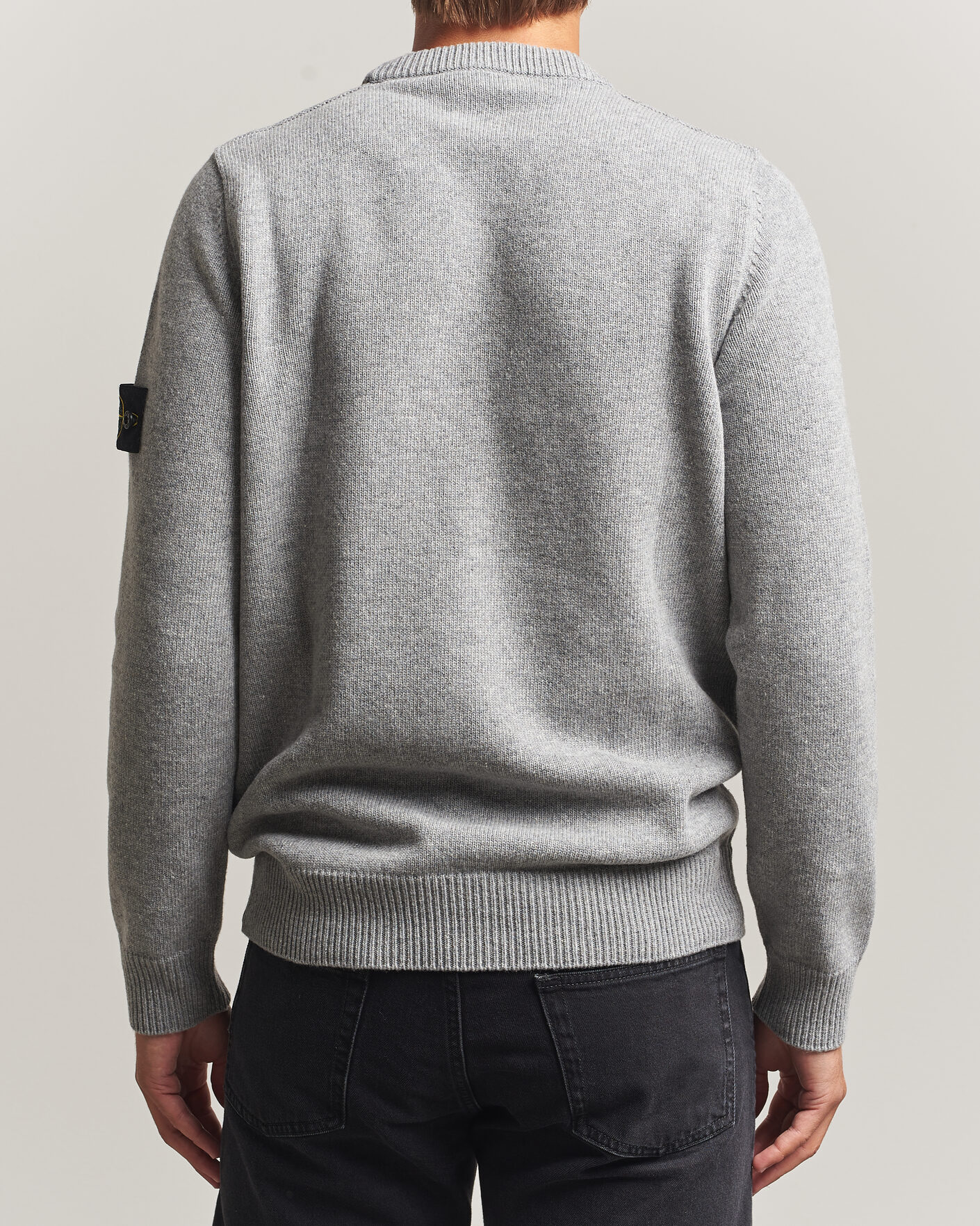 Herr | Tröjor | Stone Island | Knitted Lambswool Crew Neck Grey Melange