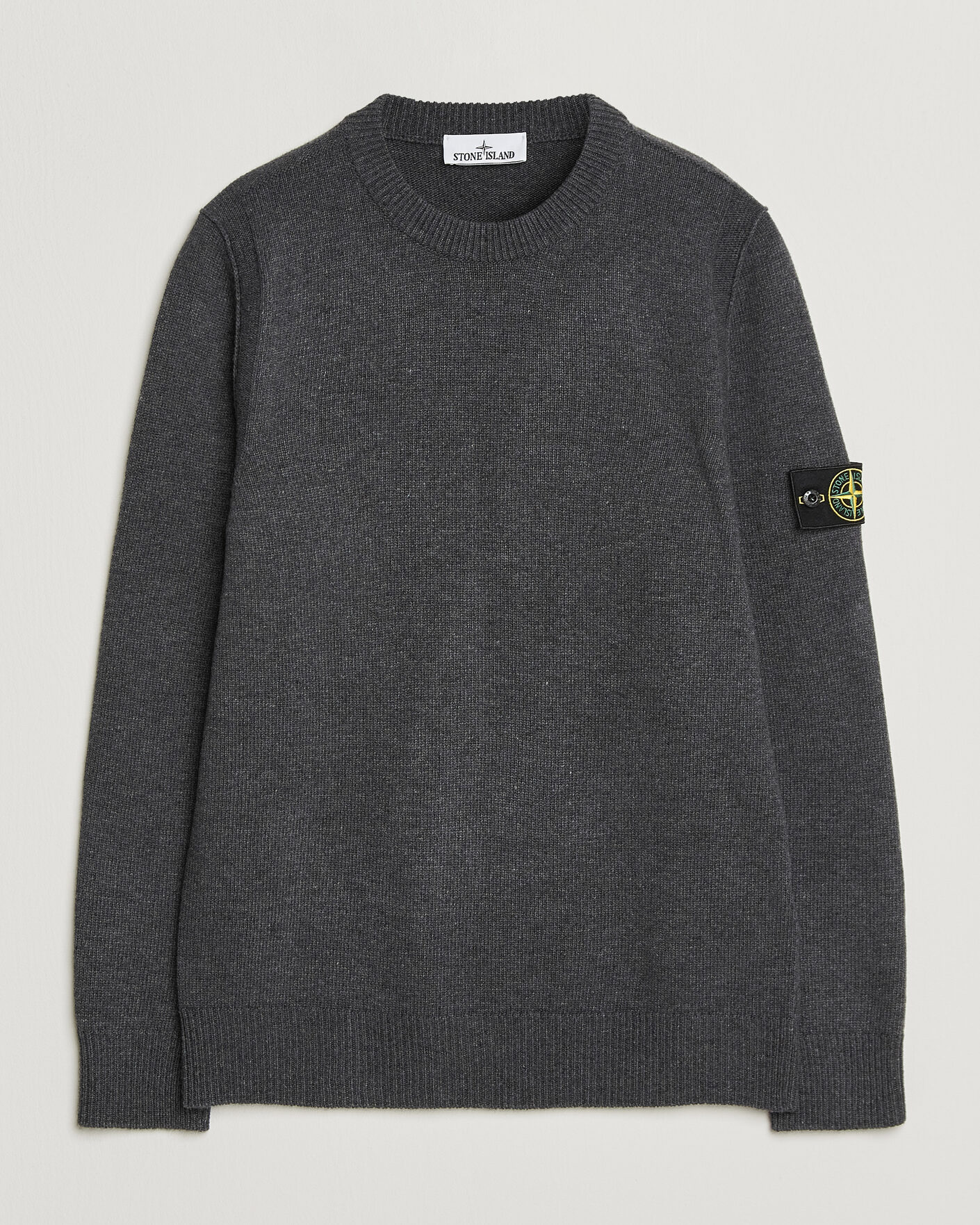Herr | Tröjor | Stone Island | Knitted Lambswool Crew Neck Melange Lead
