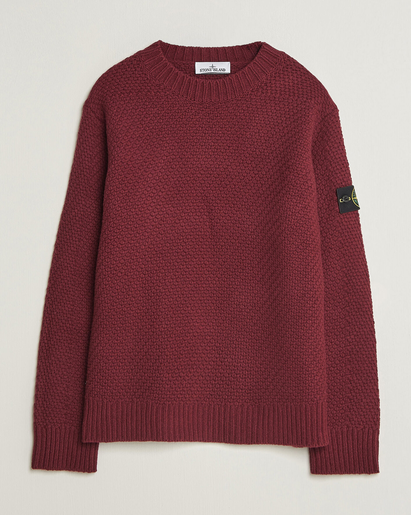 Herr | Tröjor | Stone Island | Basket Stitch Lambswool Crew Neck Amaranth