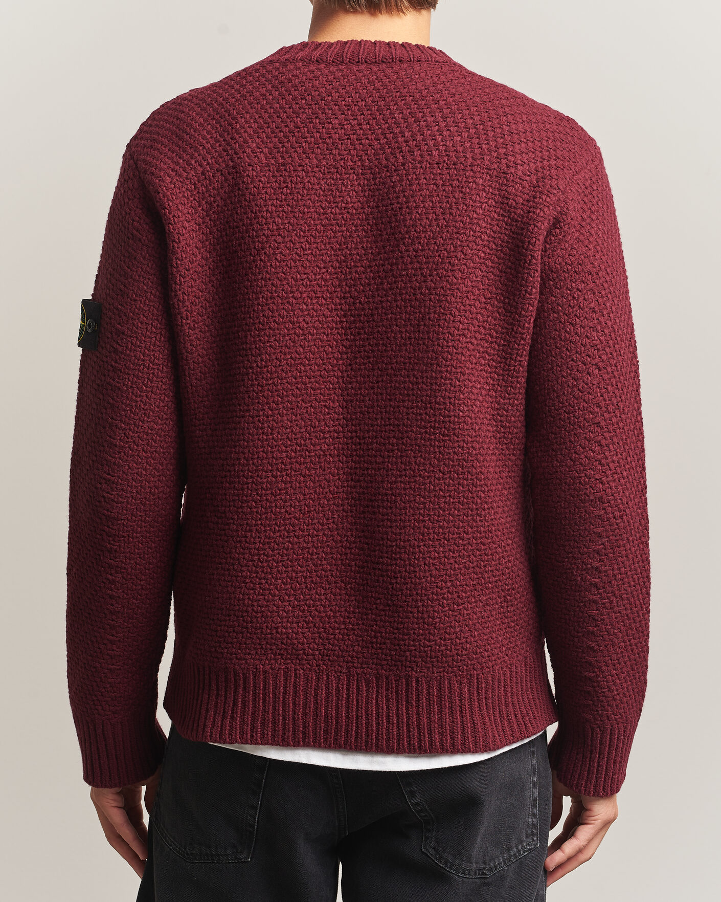 Herr | Tröjor | Stone Island | Basket Stitch Lambswool Crew Neck Amaranth