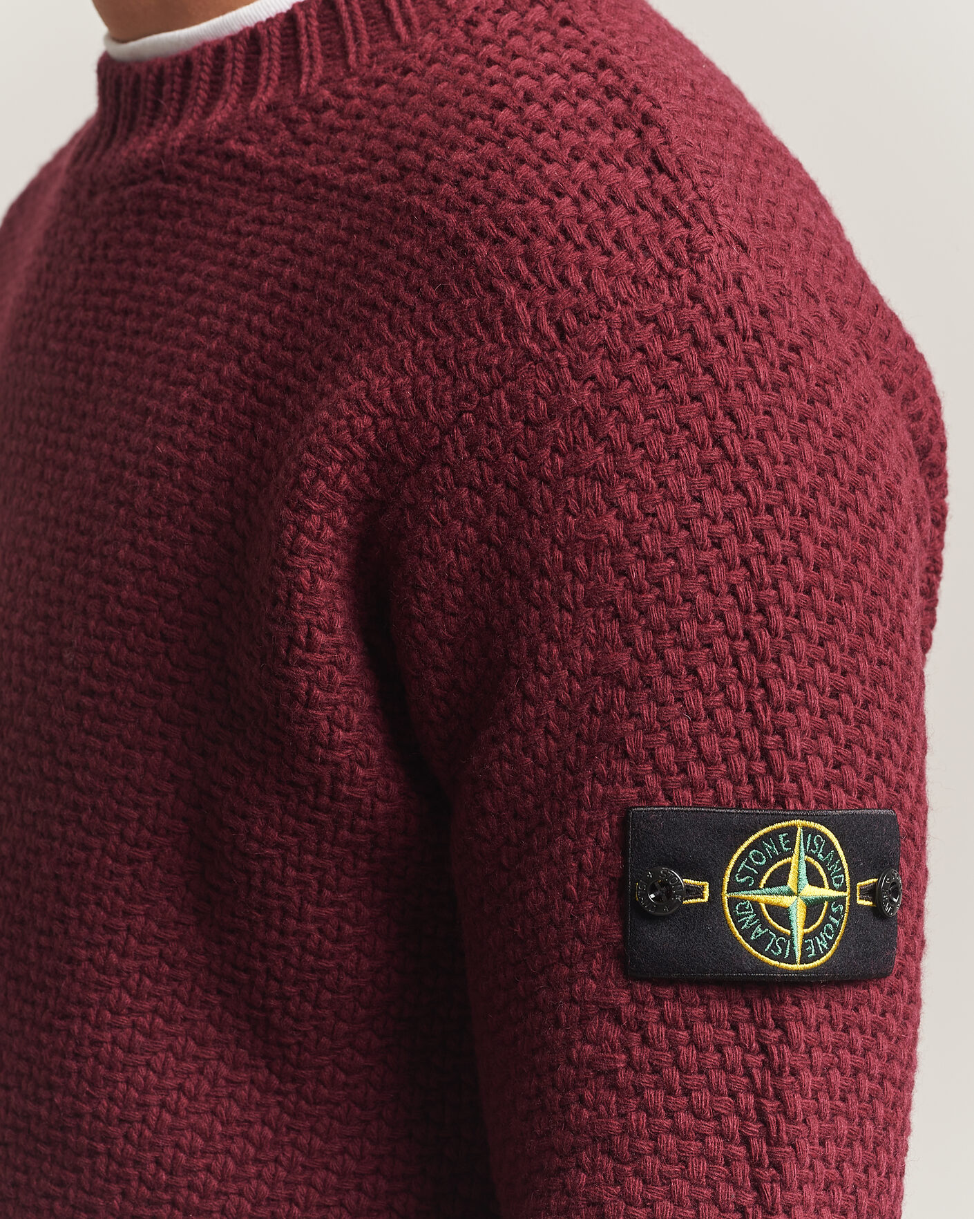 Herr | Tröjor | Stone Island | Basket Stitch Lambswool Crew Neck Amaranth