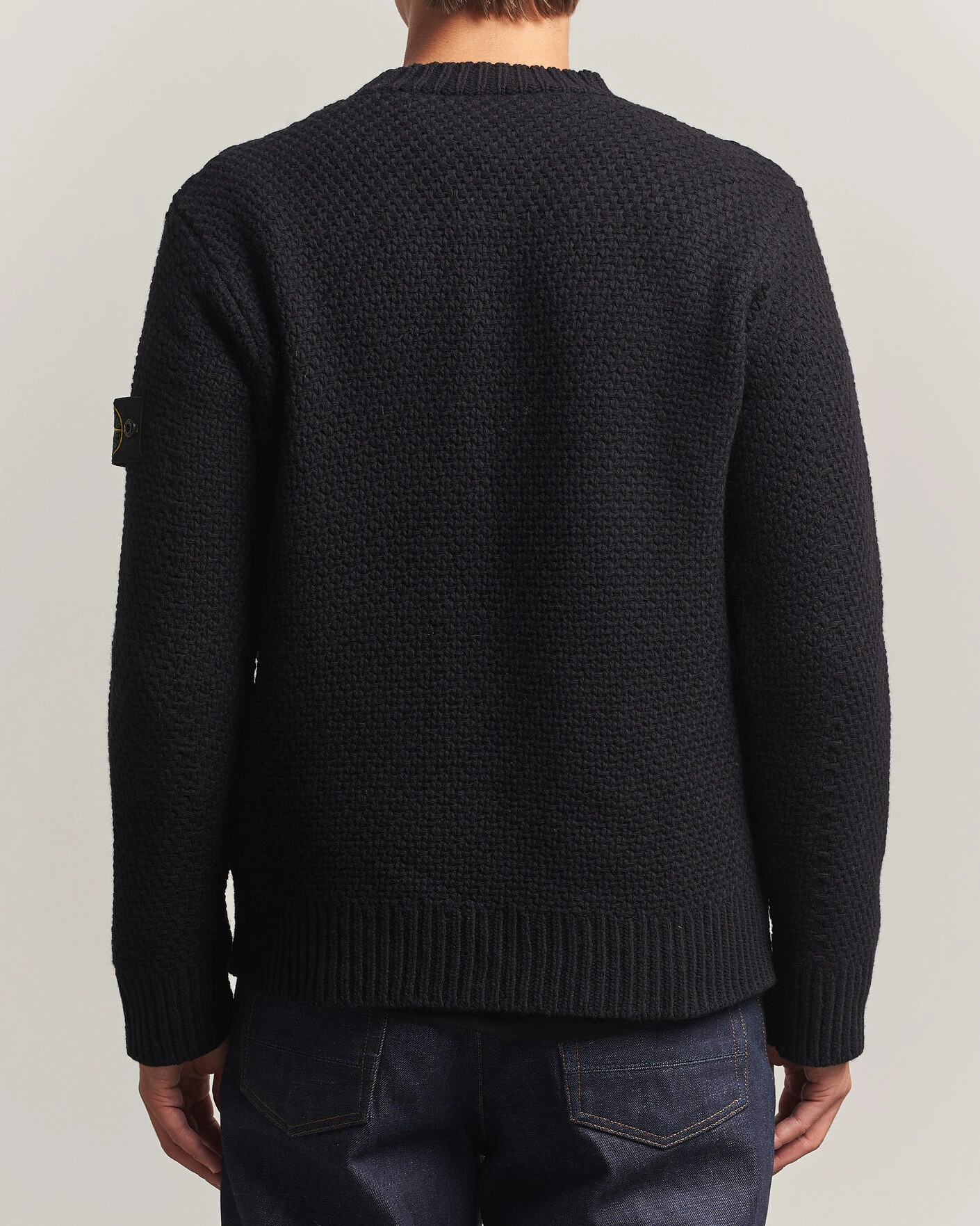 Herr | Tröjor | Stone Island | Basket Stitch Lambswool Crew Neck Black